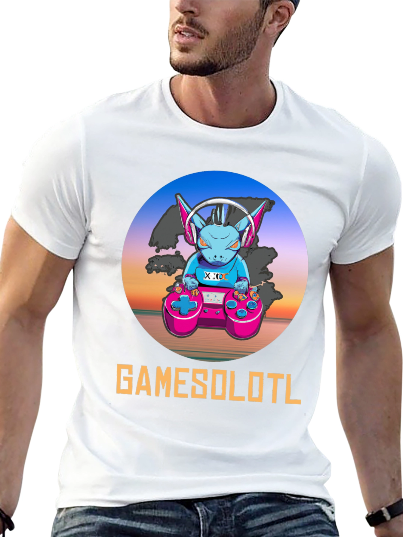 Black GAMESOLOTL Black Gaming T-Shirt  view 13
