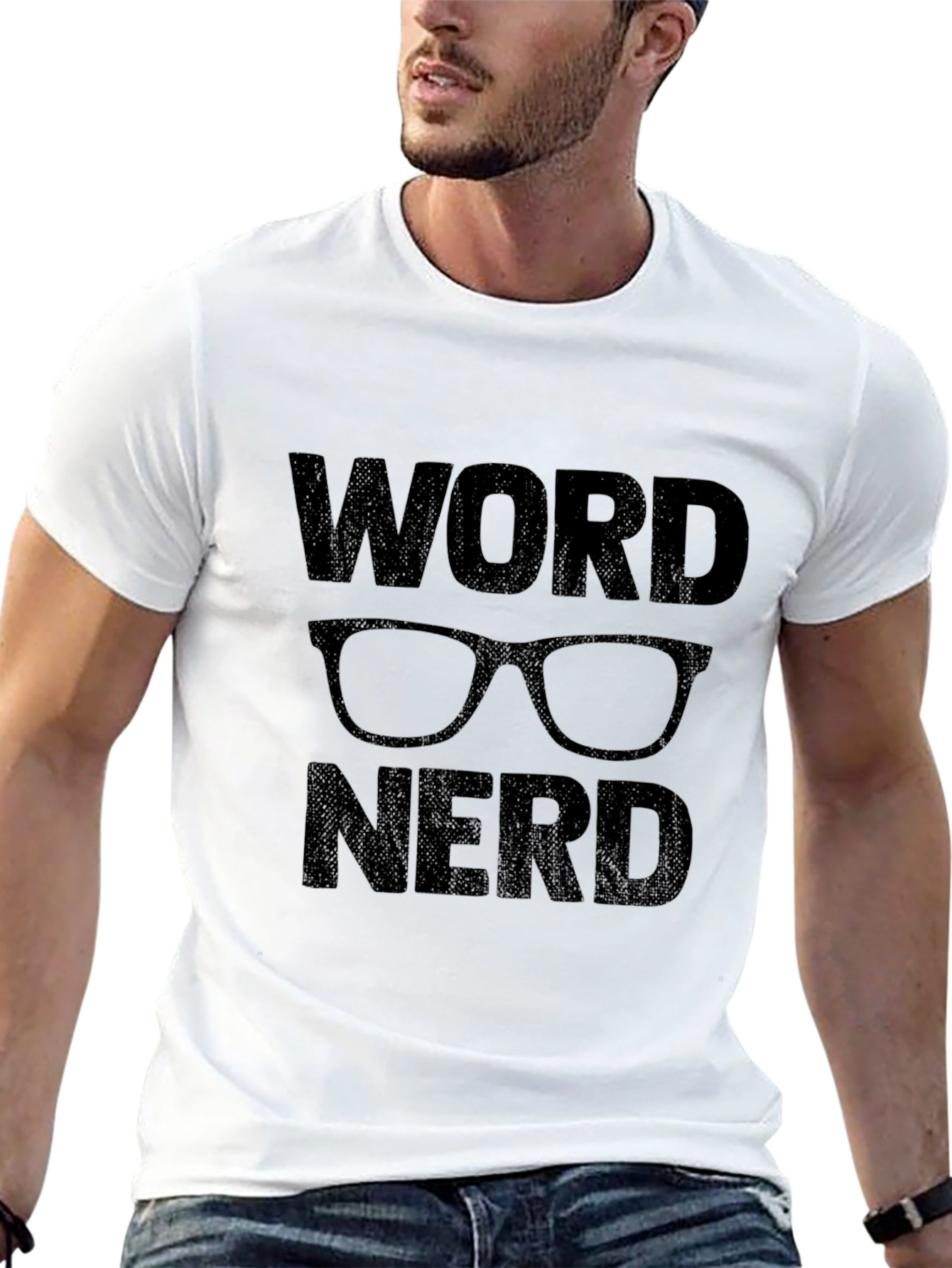 Black Word Nerd Graphic T-Shirt - Black view 13