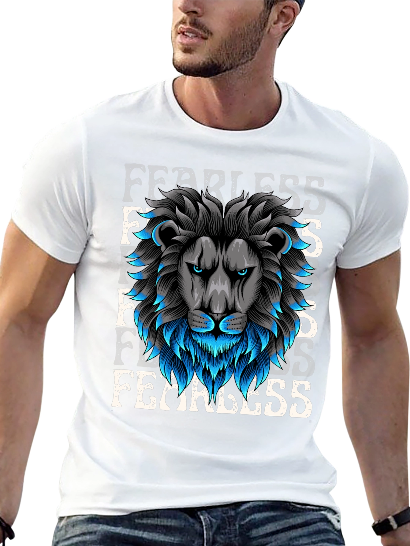 Black Fearless Lion Graphic Tee - Bold Style view 13