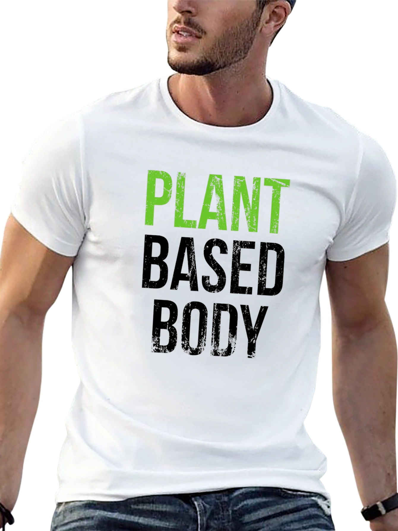 Black Plant Based Body T-Shirt - Vegan Fitness Apparel view 13