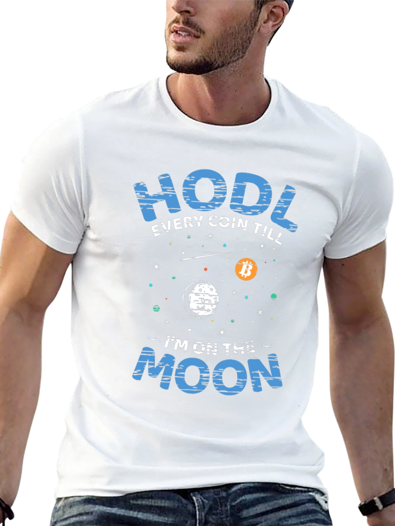 Black HODL Crypto T-Shirt - Bitcoin Moon view 13