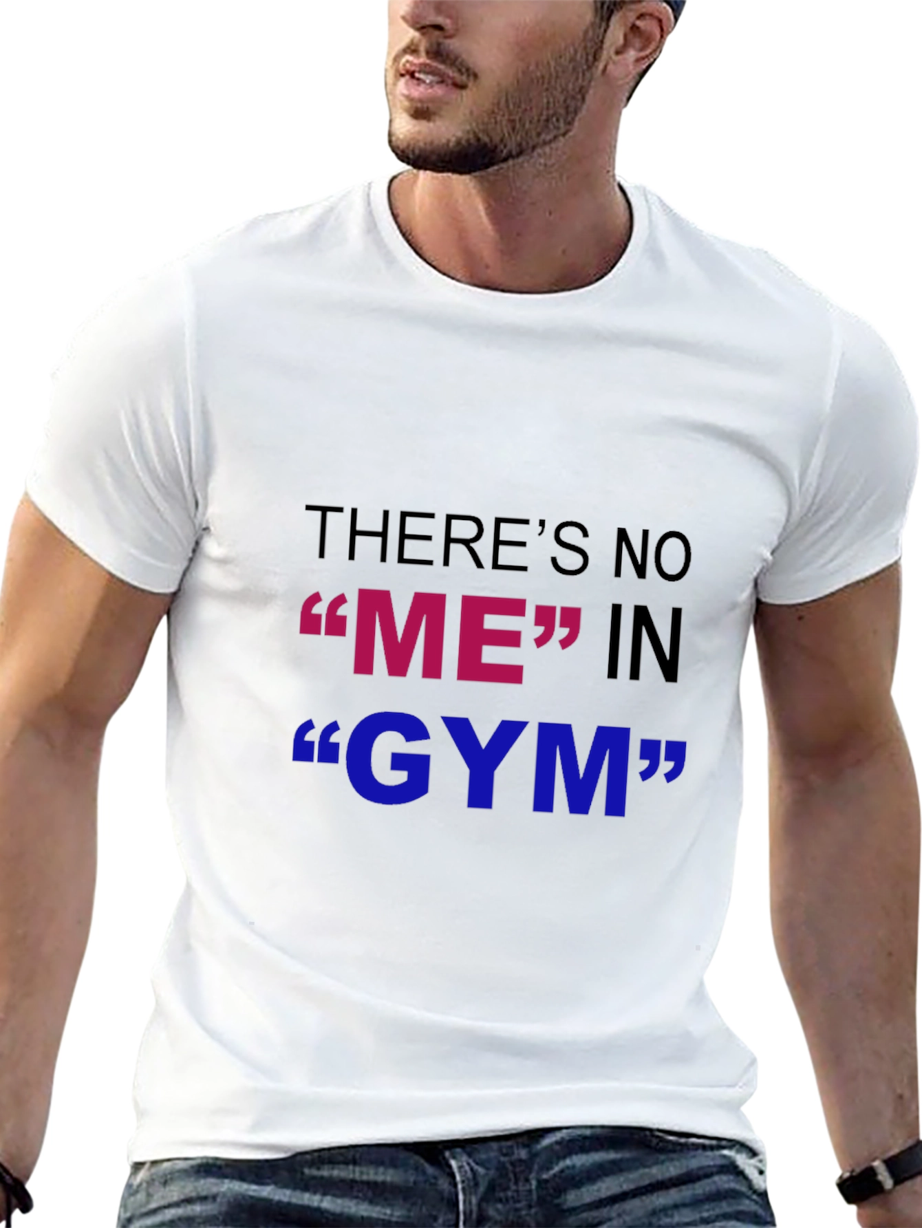 Black Funny Gym T-Shirt - "There's No ME in GYM" view 13