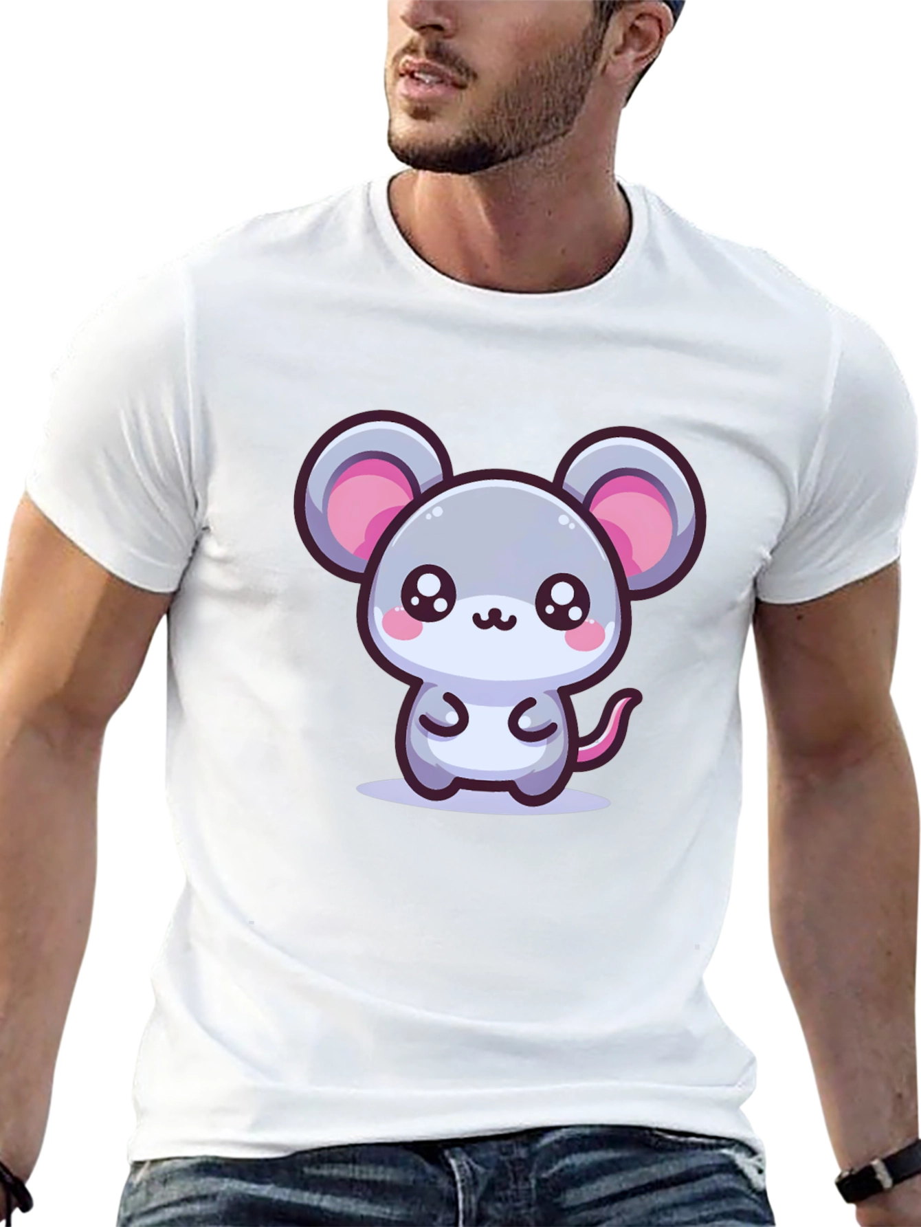 Black Cute Mouse Graphic Tee - Kawaii Style view 13