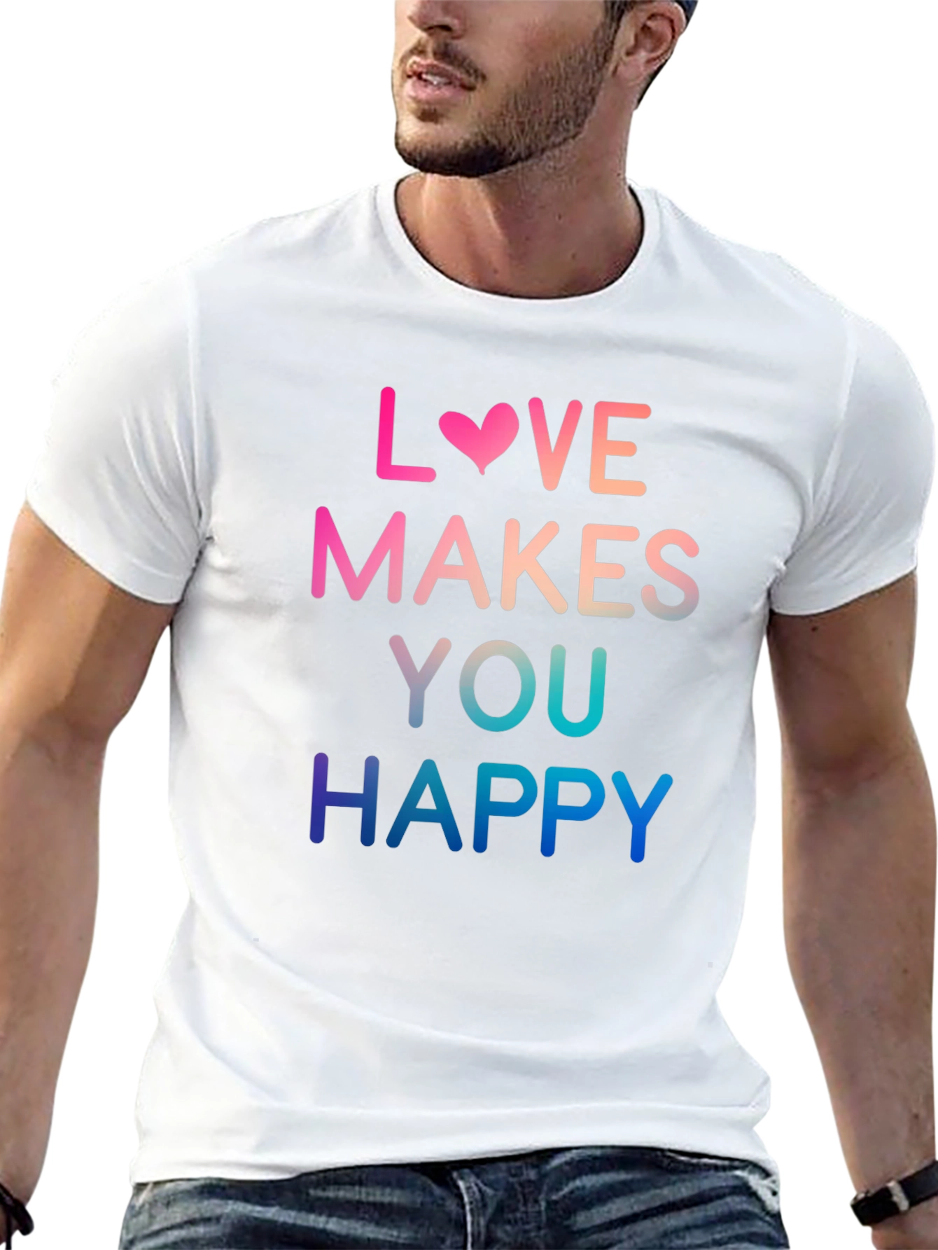 Black Love Makes You Happy Gradient Tee view 13