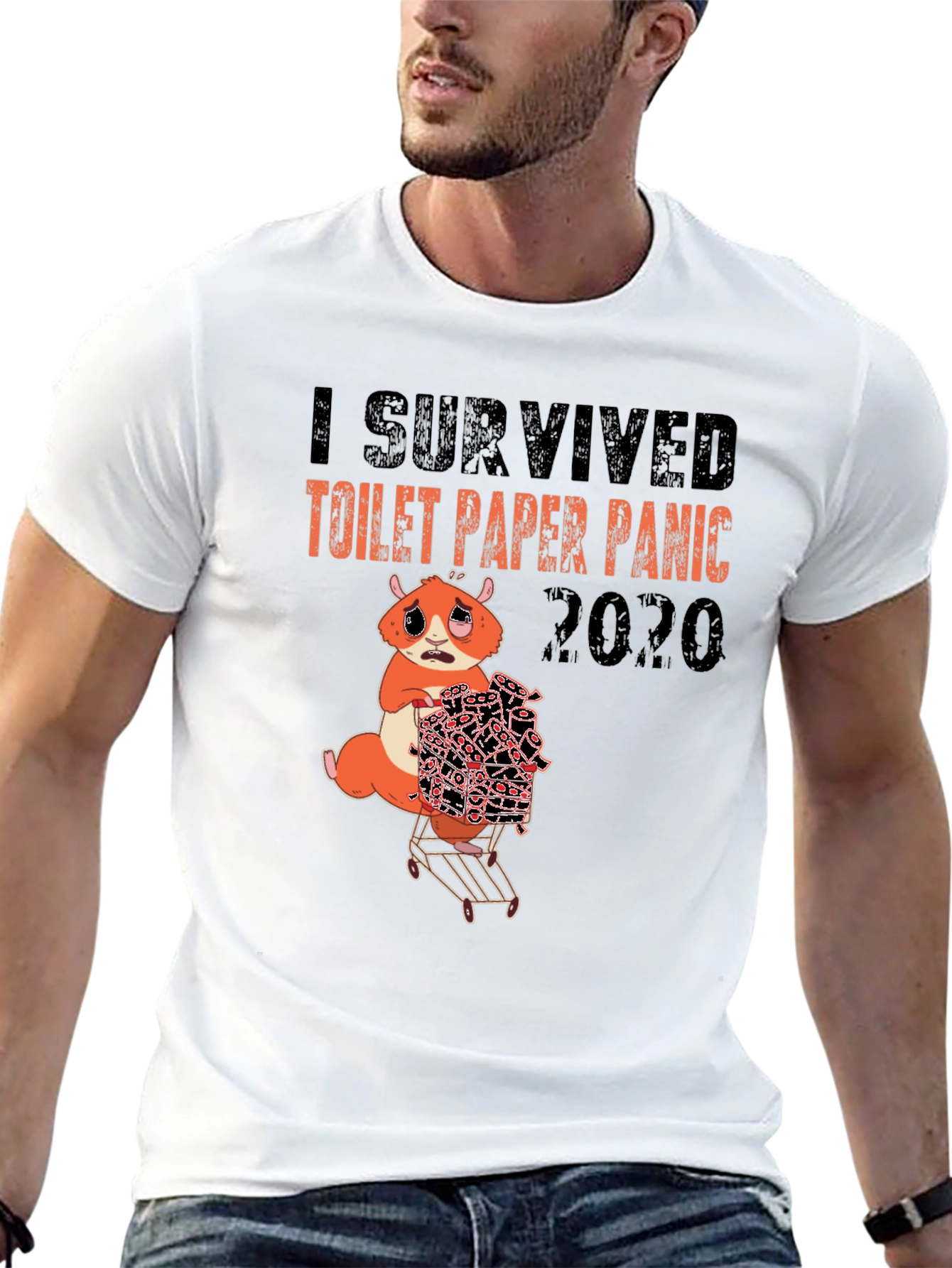 Black I Survived Toilet Paper Panic 2020 T-Shirt view 13