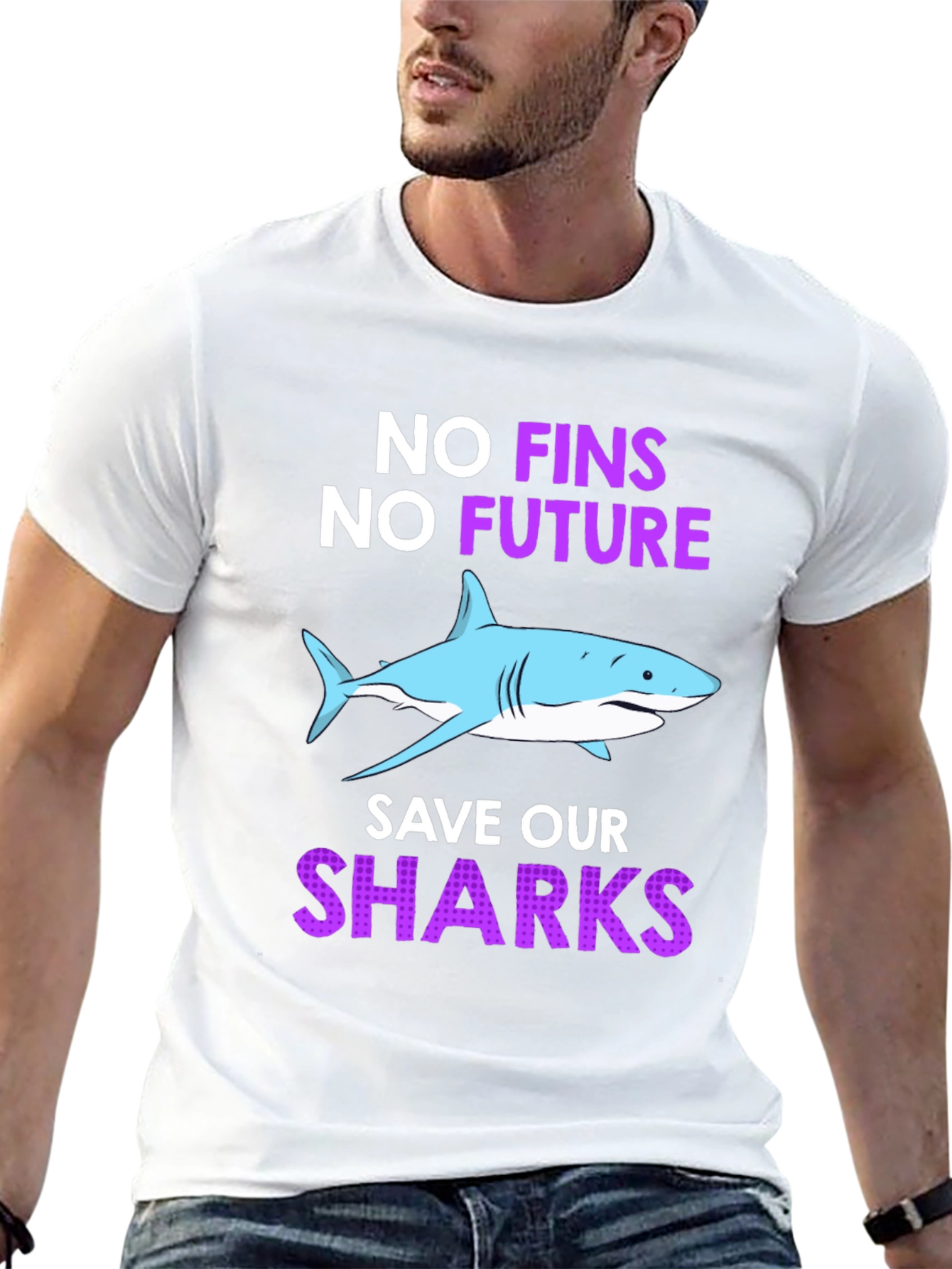 Black Save Our Sharks T-Shirt view 13