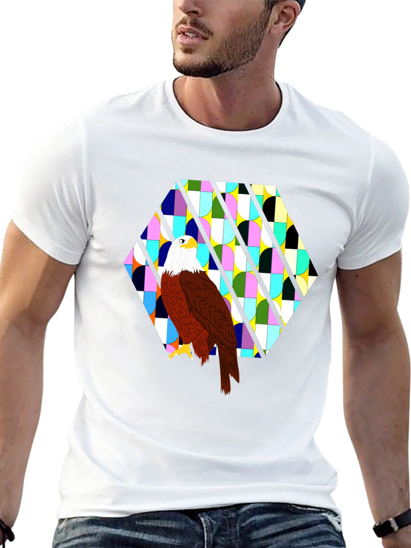 Black Eagle Geometric Tee - Bold Graphic Print view 13