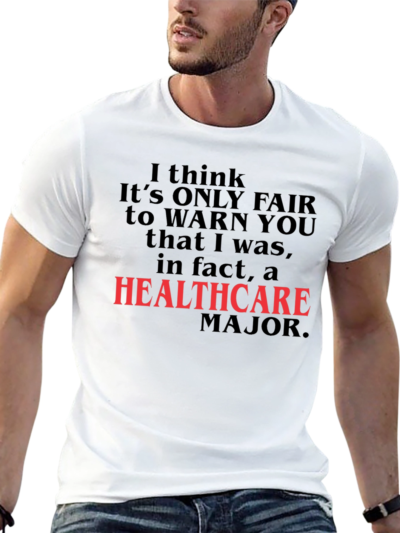 Black Healthcare Major Funny Novelty T-Shirt view 13