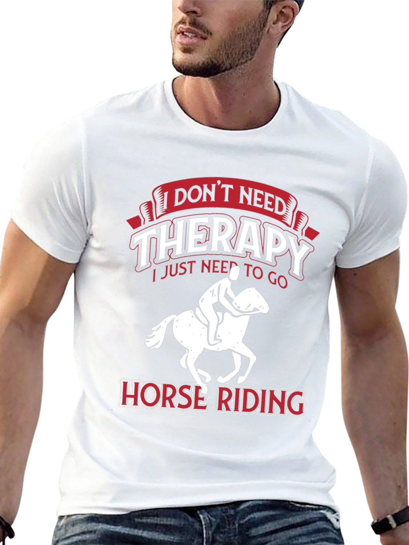 Black Horse Riding Therapy T-Shirt view 13
