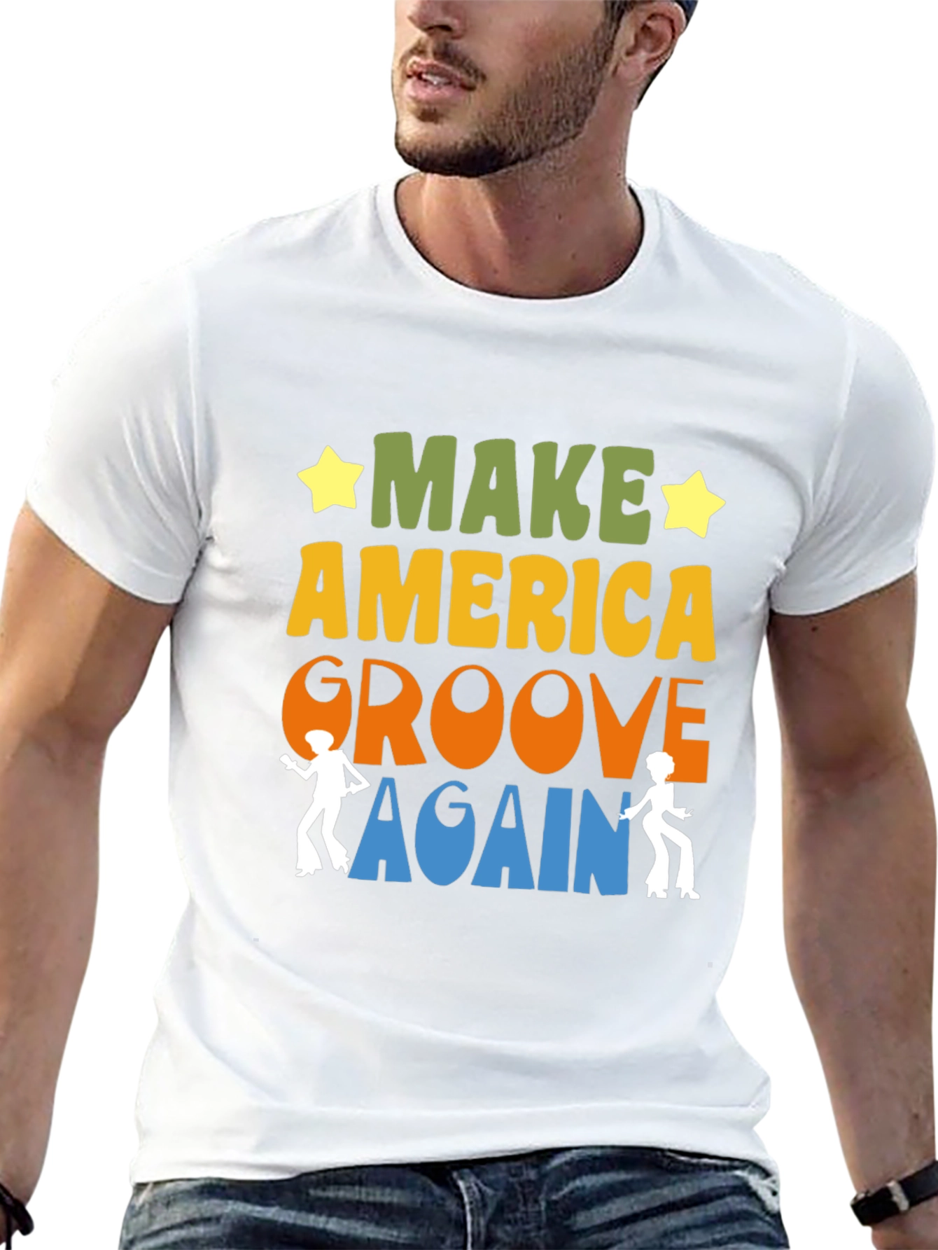 Black Make America Groove Again Retro T-Shirt view 13