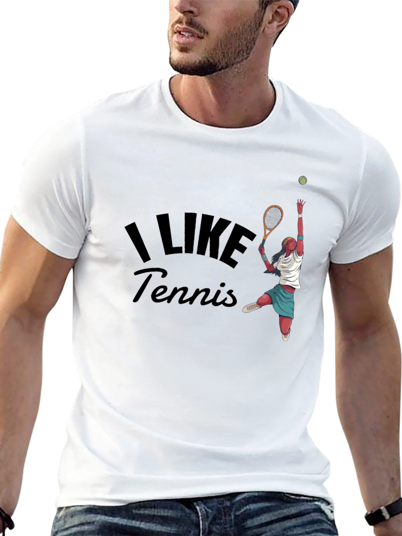 Black I Like Tennis Graphic Tee view 13