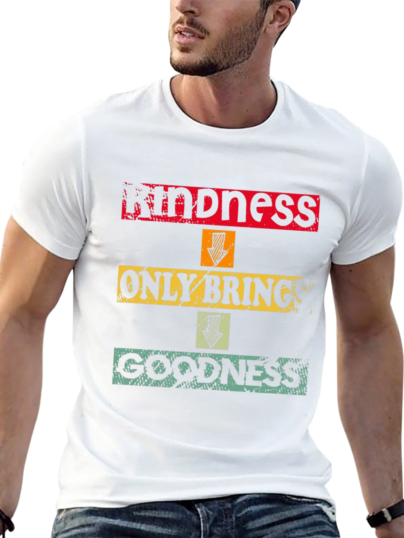 Black Kindness Brings Goodness Graphic T-Shirt view 13