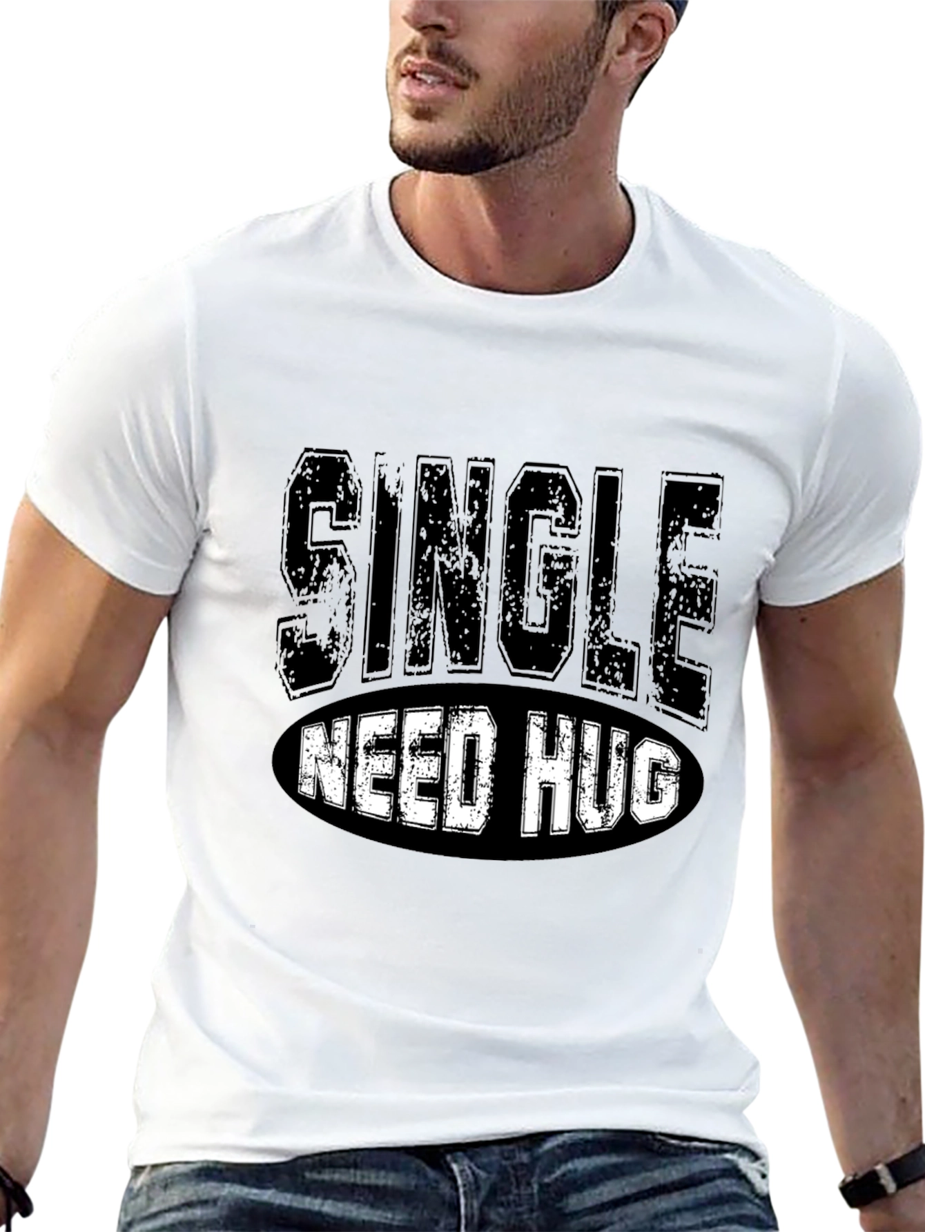 Black Single Need Hug Black Graphic T-Shirt view 13