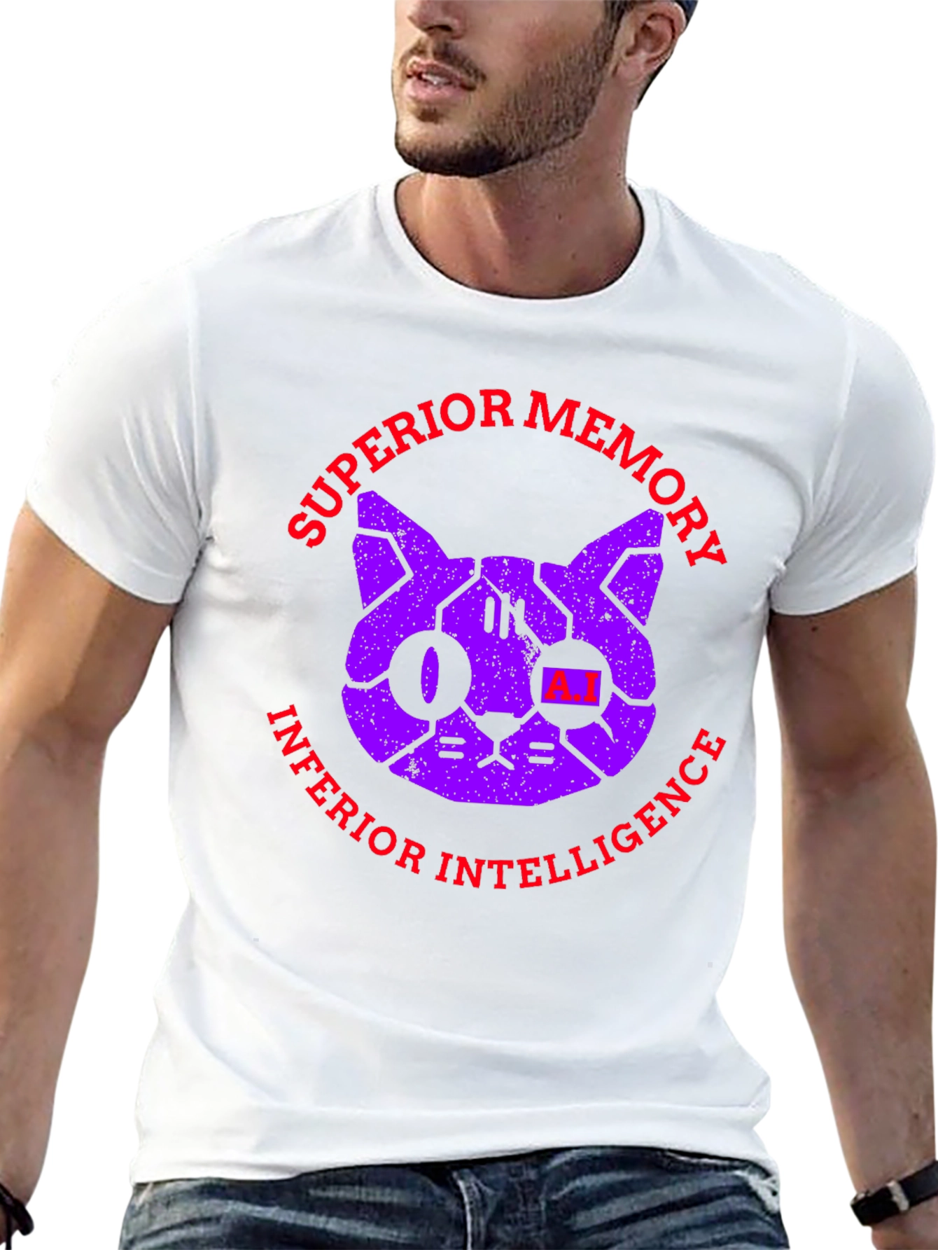 Black Superior Memory, Inferior Intelligence Graphic T-Shirt view 13