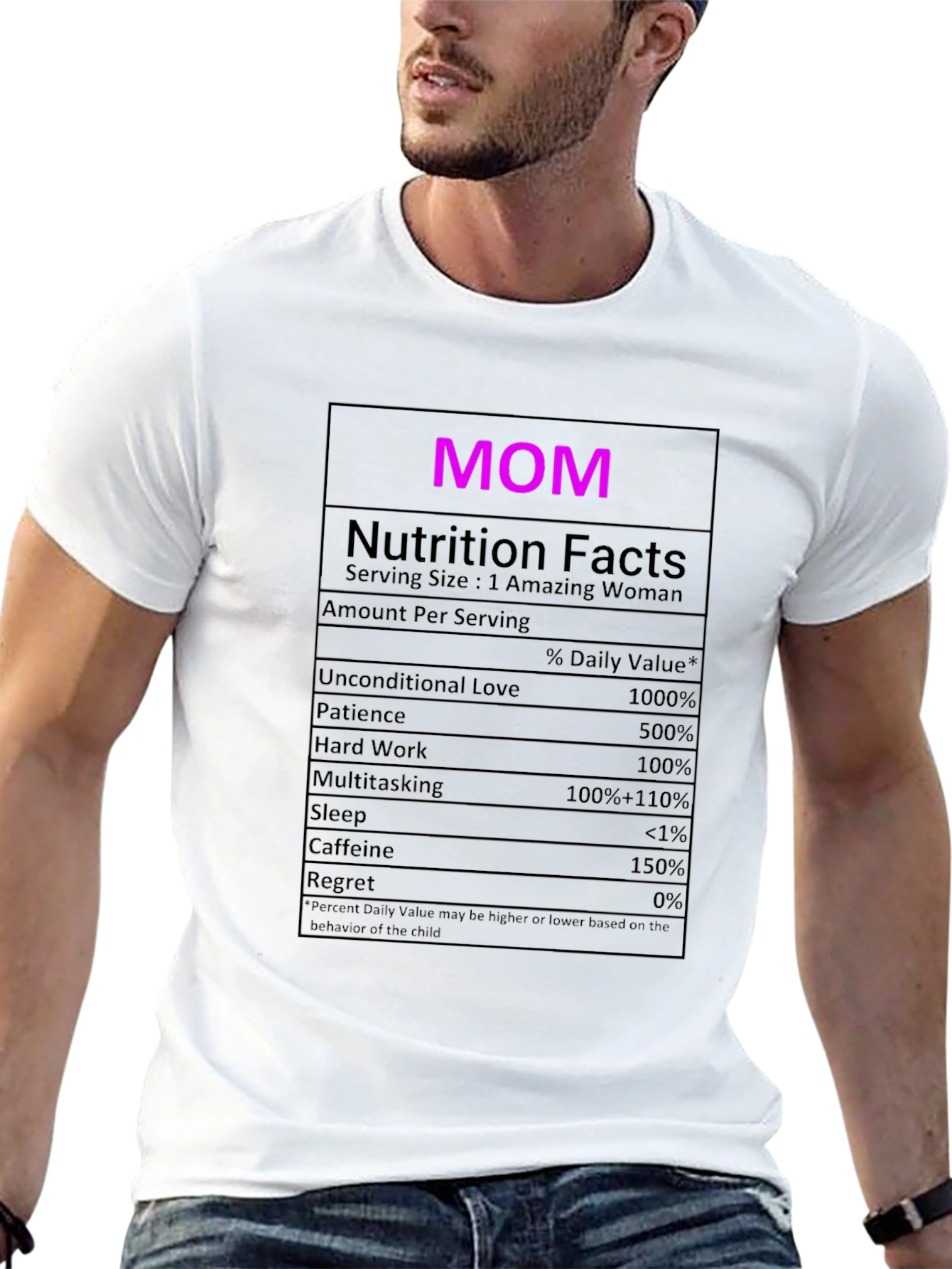 Black Mom Nutrition Facts Graphic T-Shirt - Novelty Tee view 13