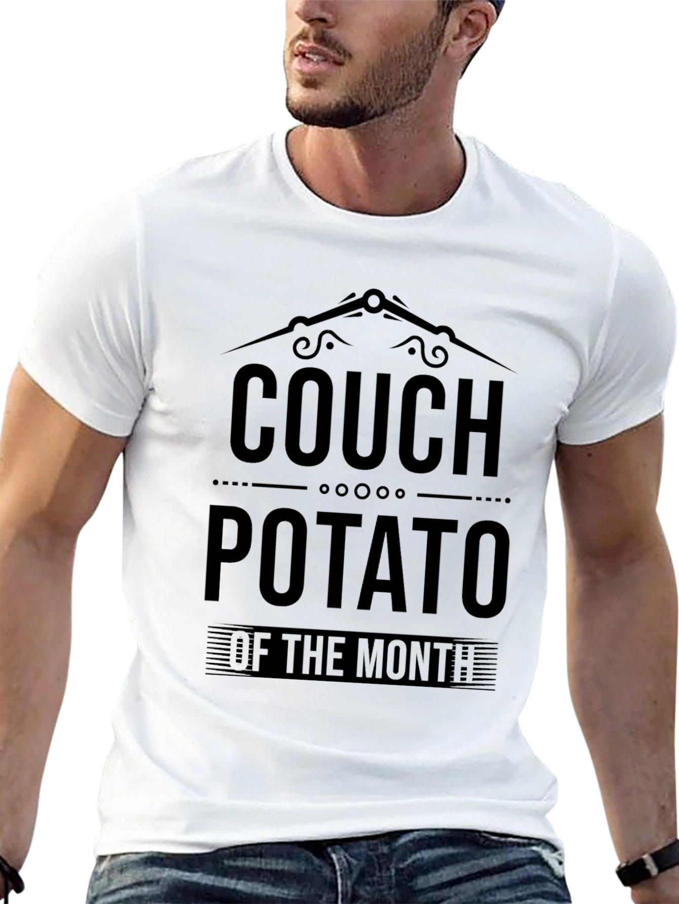 Black Couch Potato T-Shirt - Funny Lazy Lounging Tee view 13
