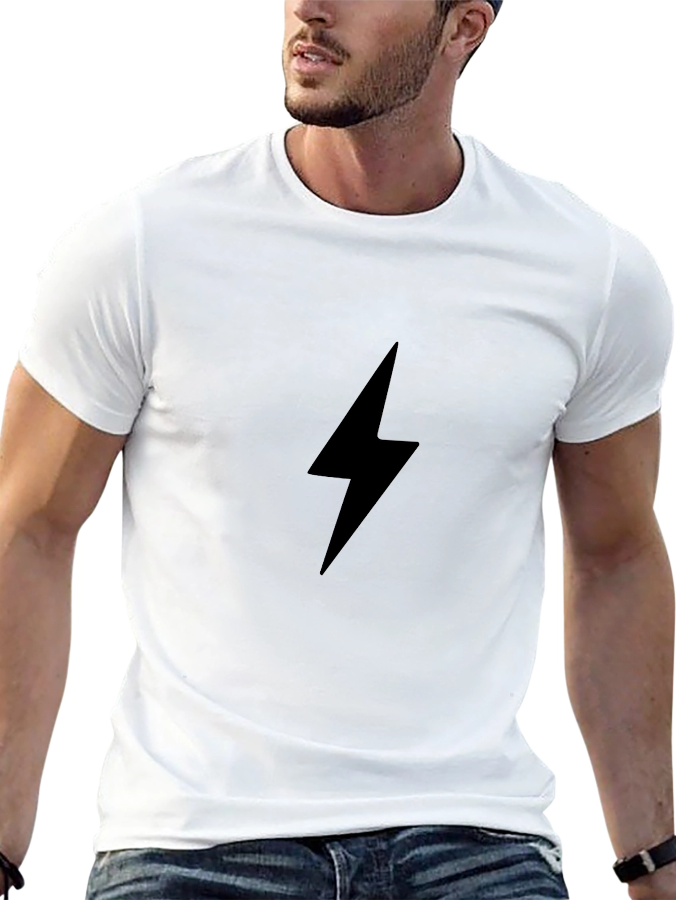 Black Black Lightning Bolt Graphic Tee view 13