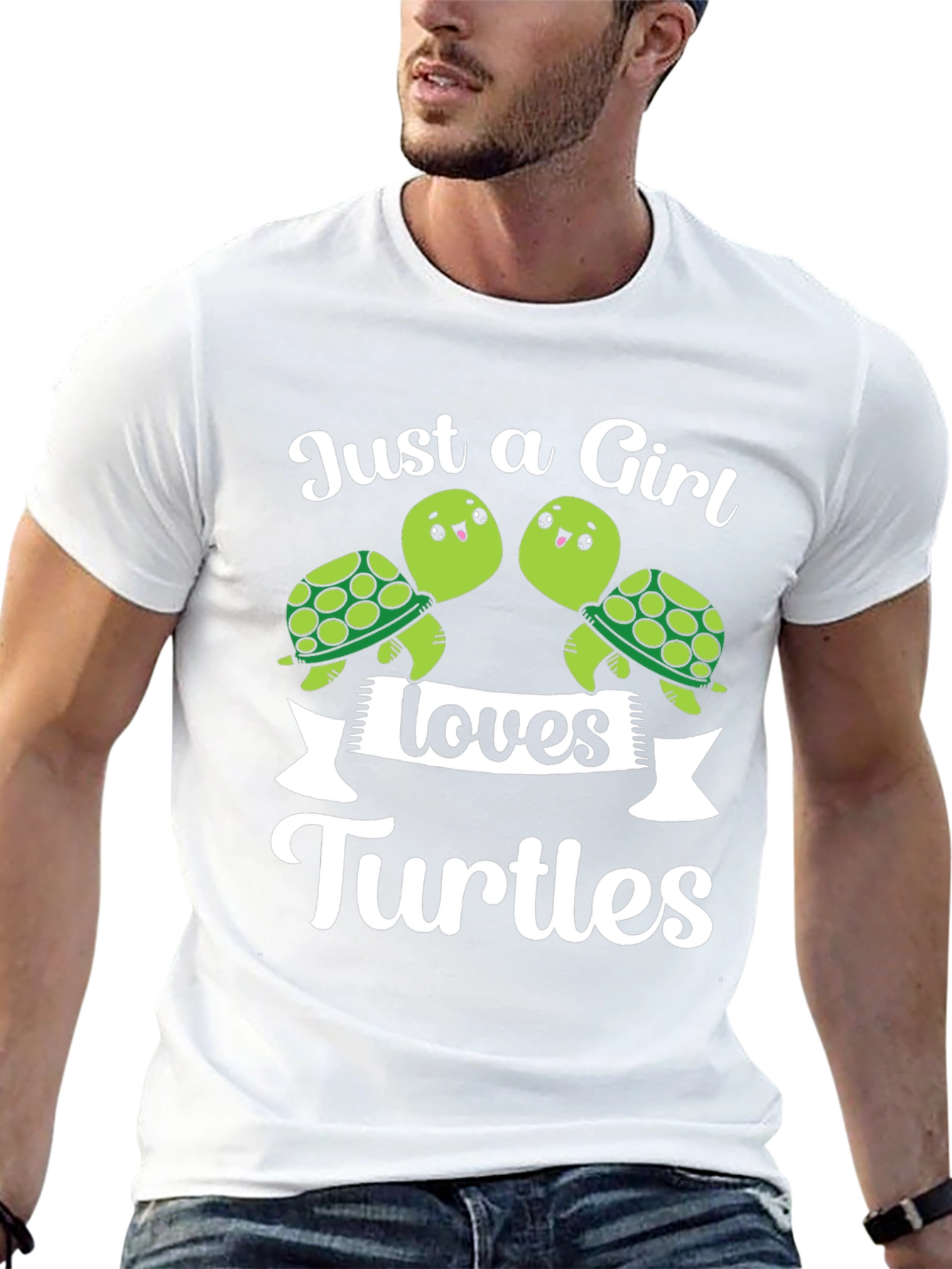 Black Just a Girl Loves Turtles T-Shirt view 13