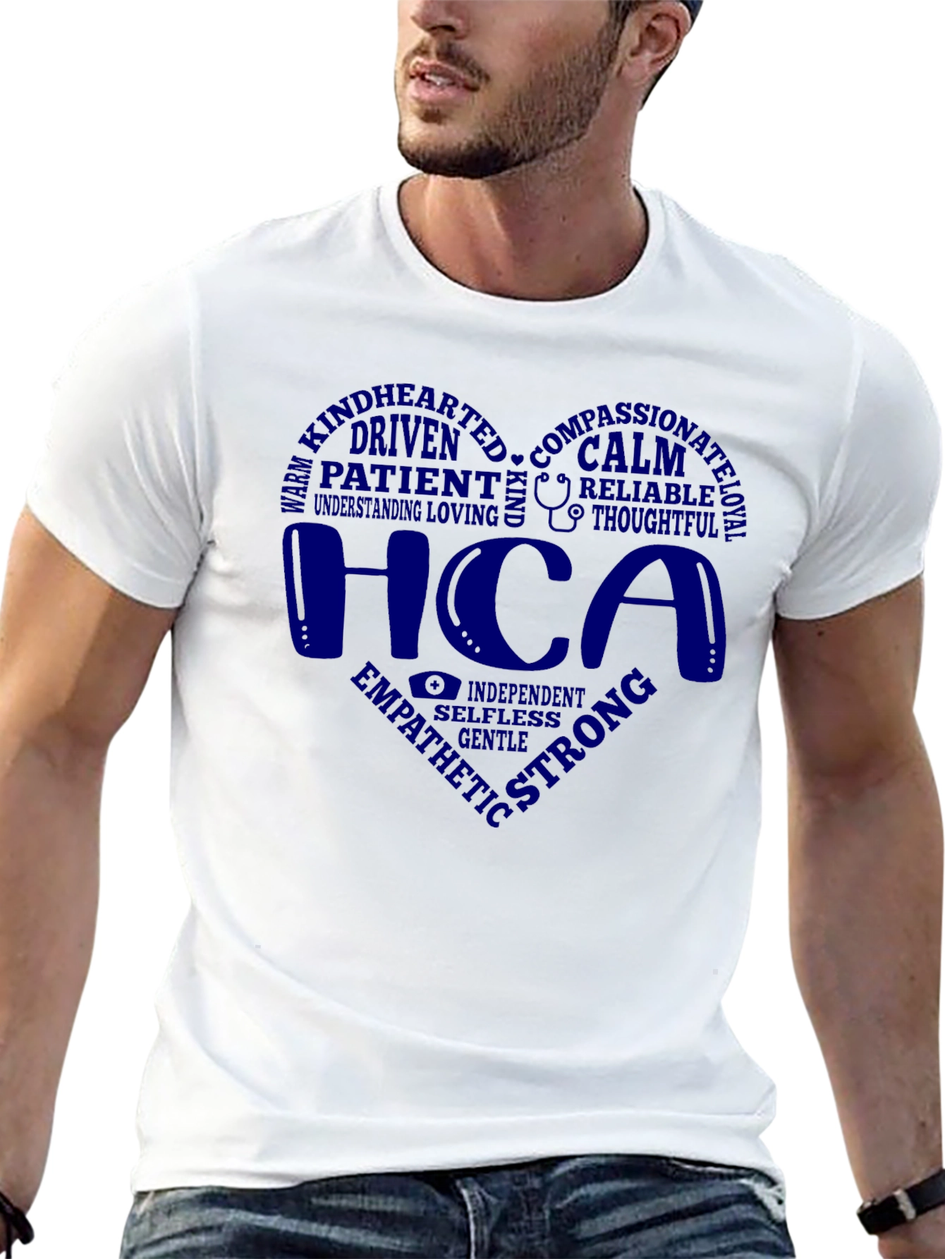 Black HCA Caring Heart T-Shirt - Empathy & Strength view 13