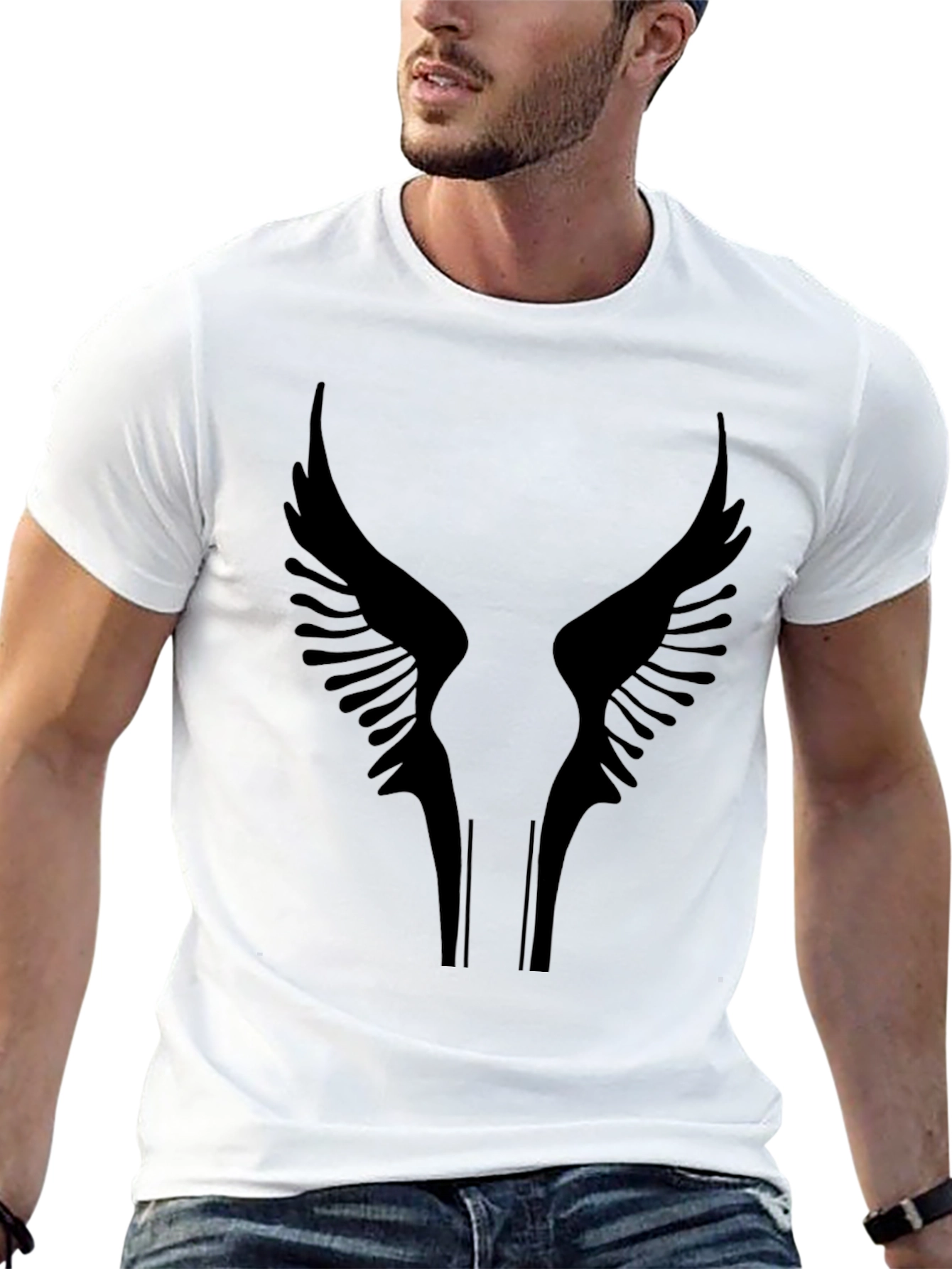 Black Black Wings Graphic Tee - Stylish and Unique Design view 13
