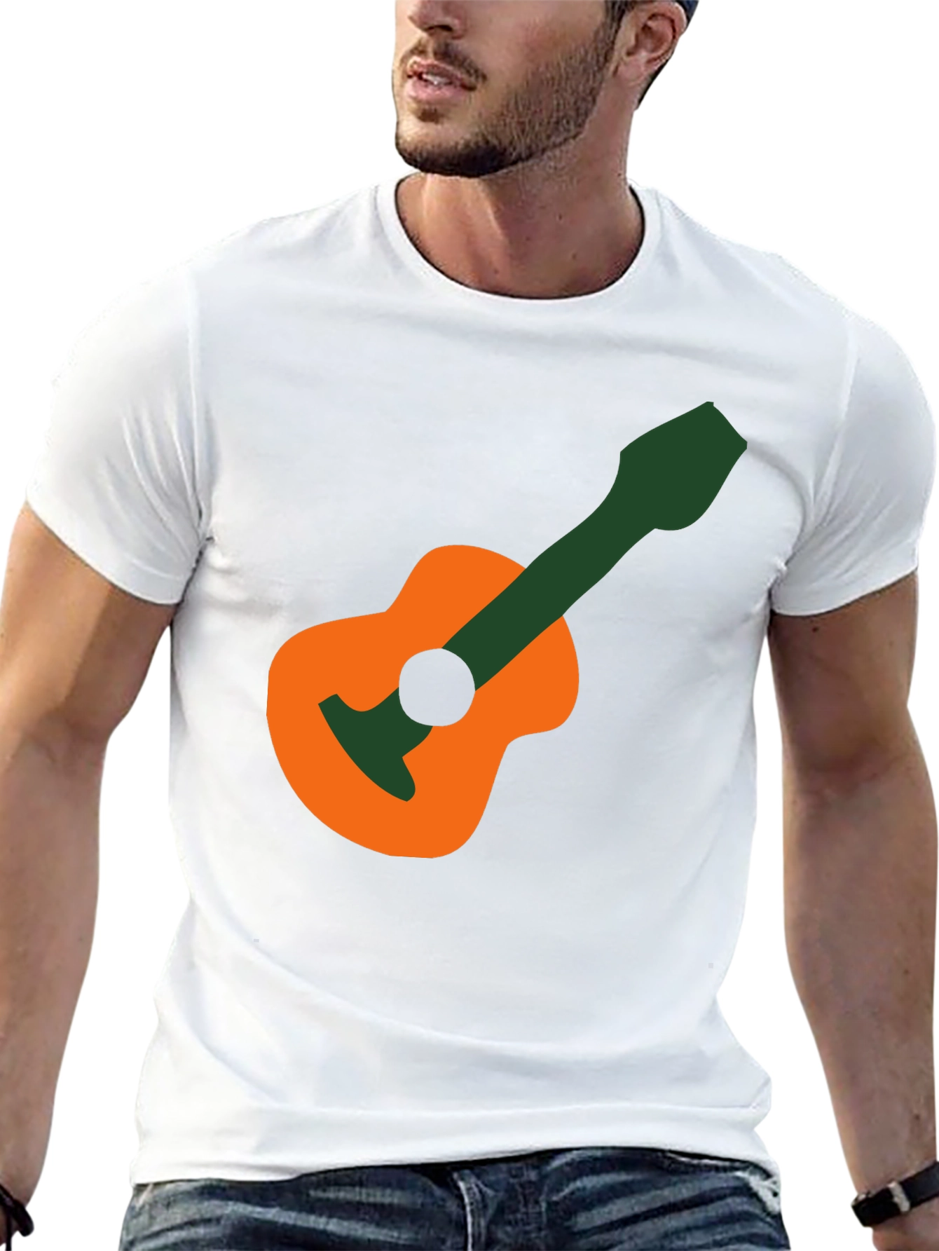 Black Guitar Graphic T-Shirt - Black Cotton Tee view 13