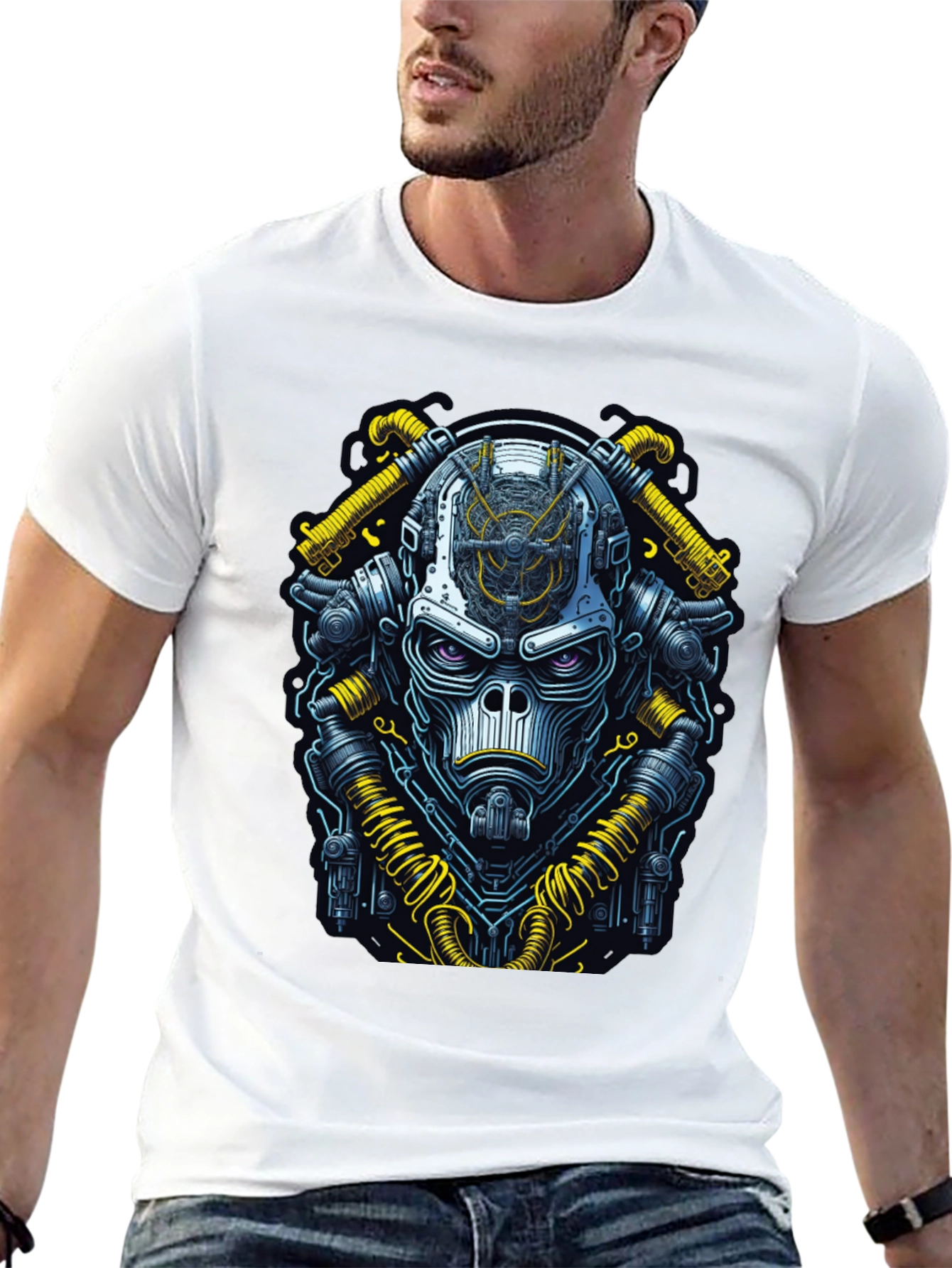 Black Steampunk Monkey Tee - Unique Graphic Design view 13