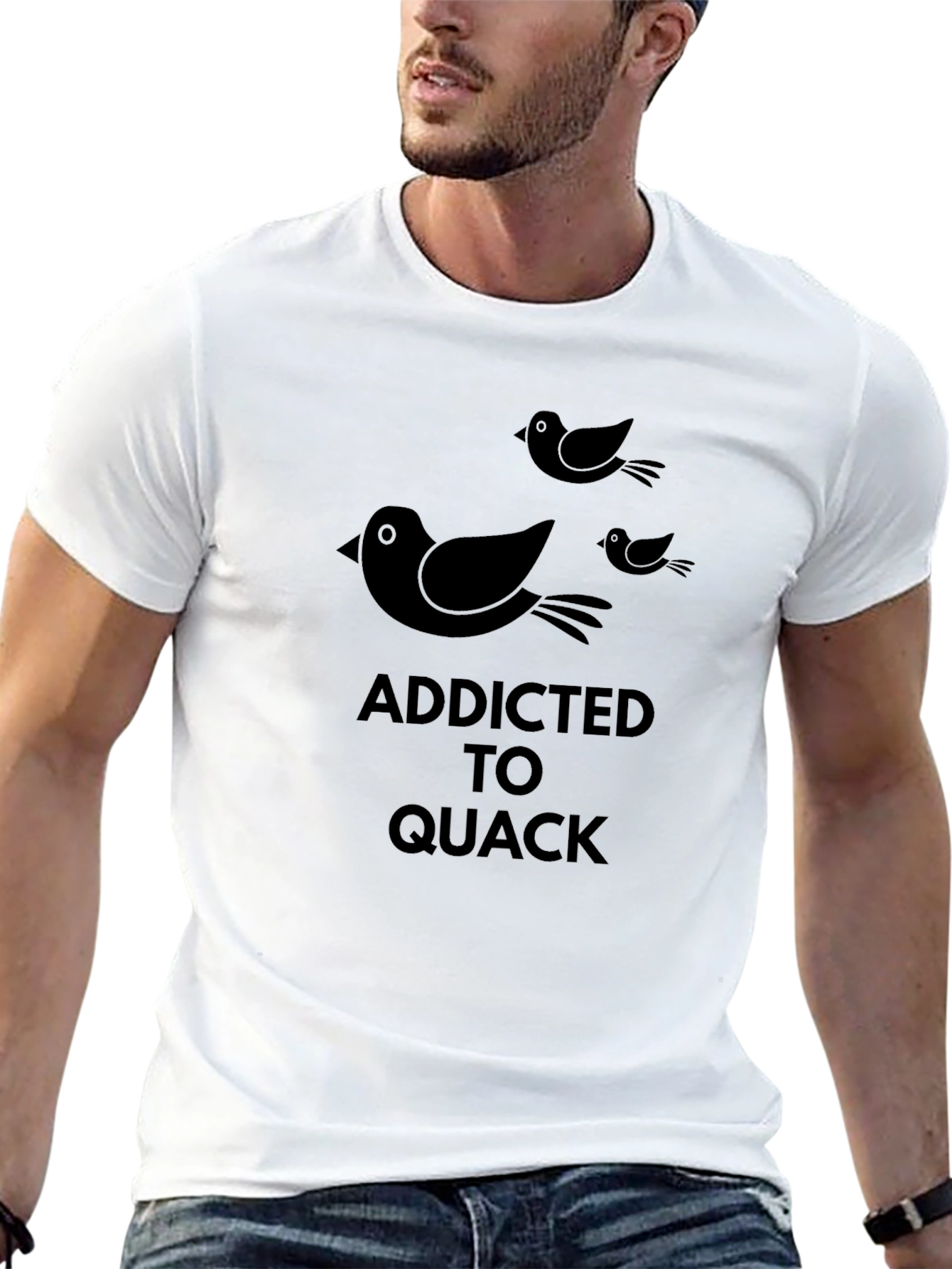 Black Addicted to Quack Black T-Shirt view 13