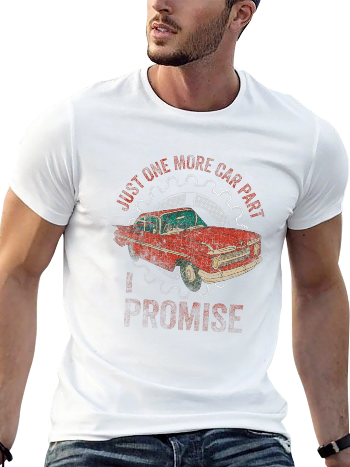 Black Just One More Car Part Promise T-Shirt view 13