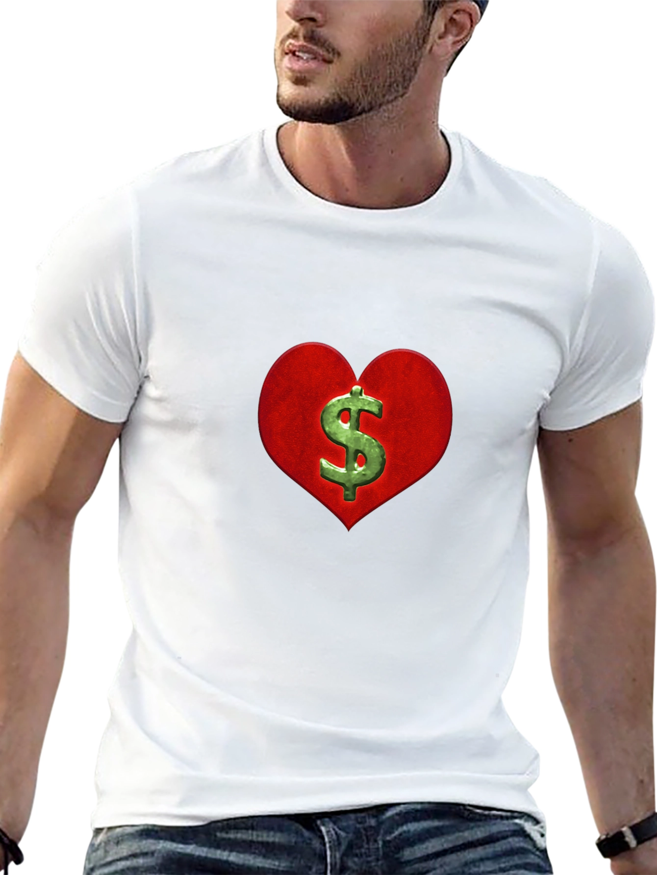 Black Heart & Money Graphic T-Shirt view 13