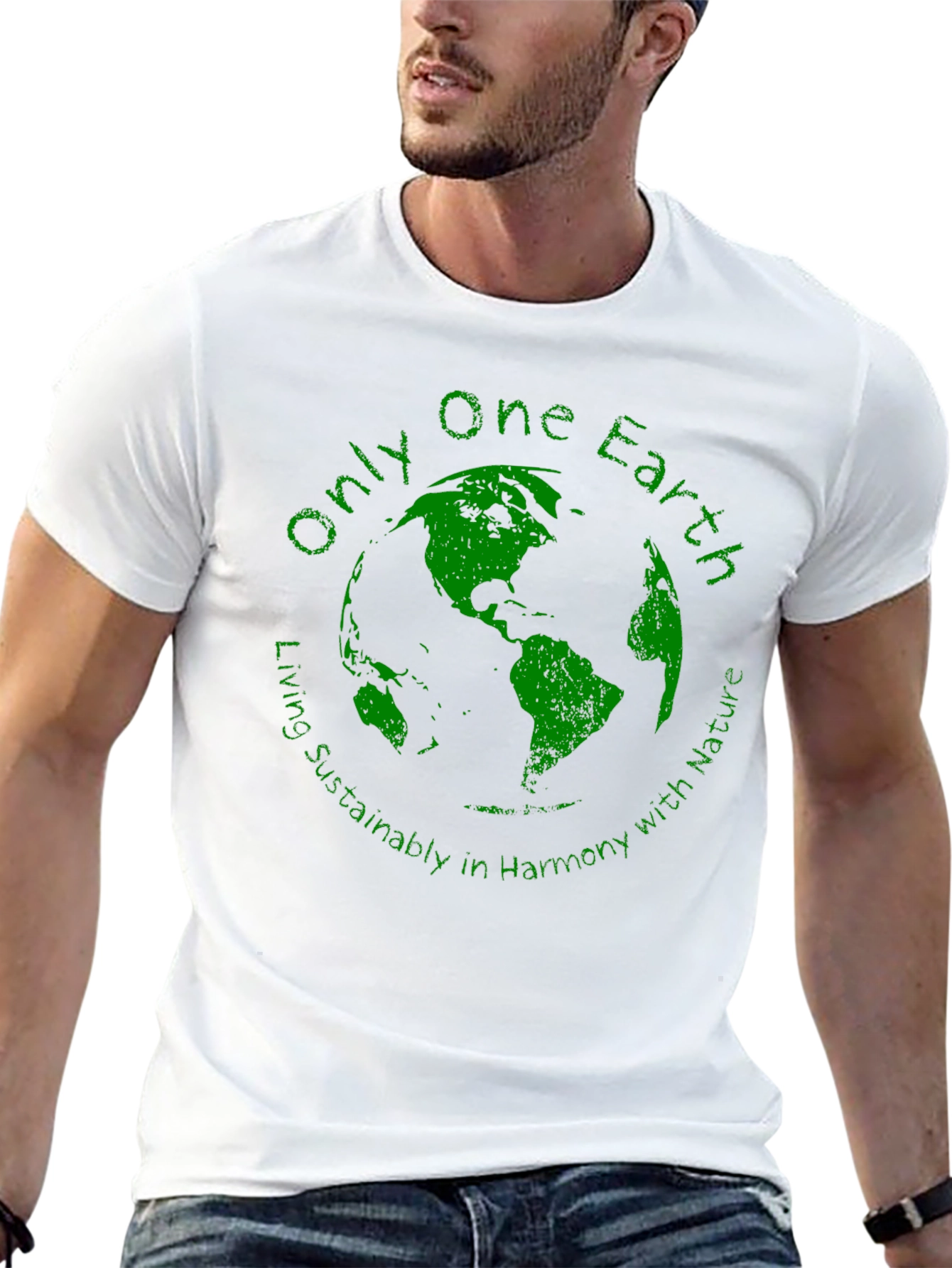 Black Eco-Friendly 'Only One Earth' Graphic T-Shirt view 13