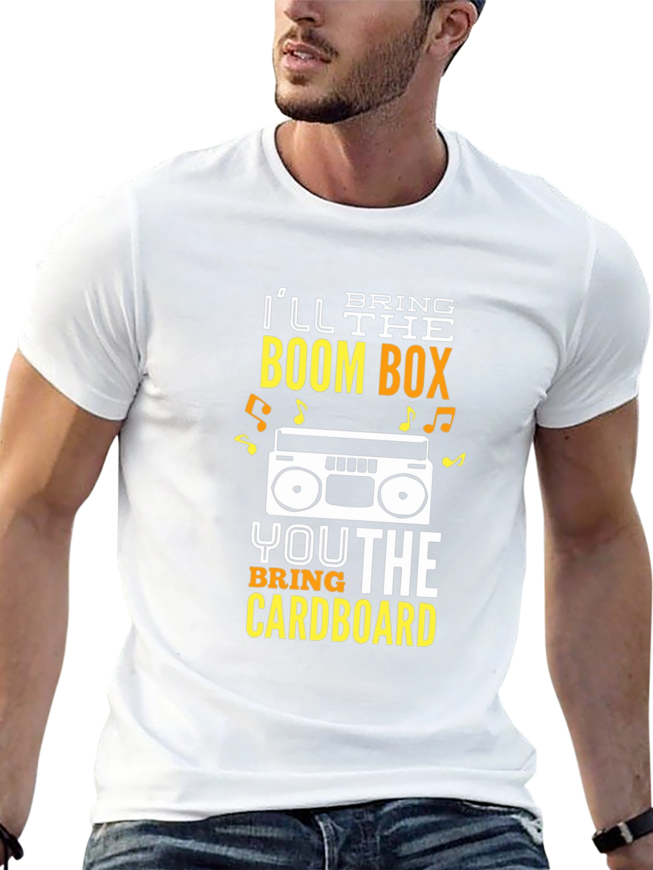 Black Boombox & Cardboard T-Shirt - Dance Party Tee view 13