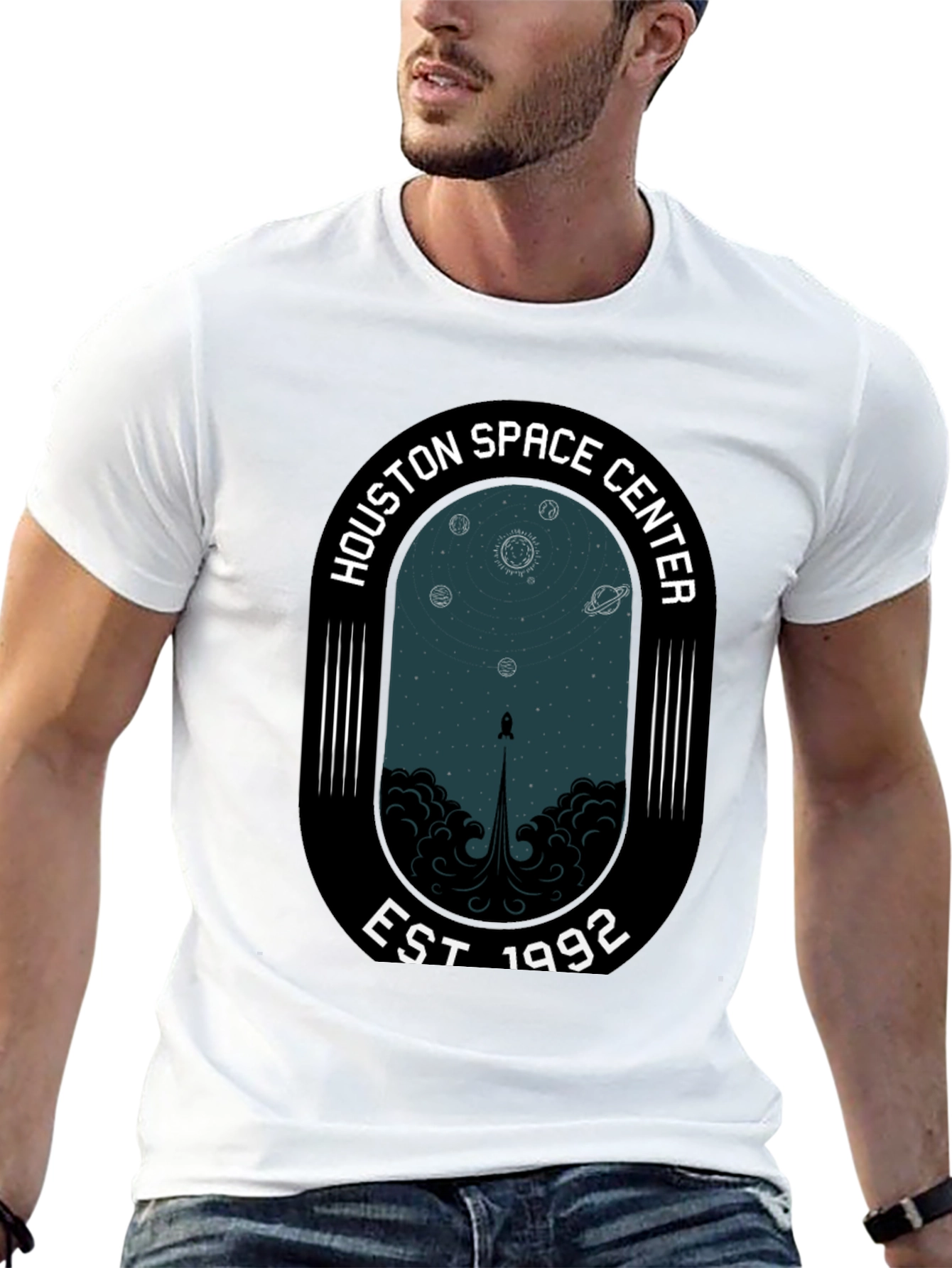 Black Houston Space Center Est 1992 Graphic Tee view 13