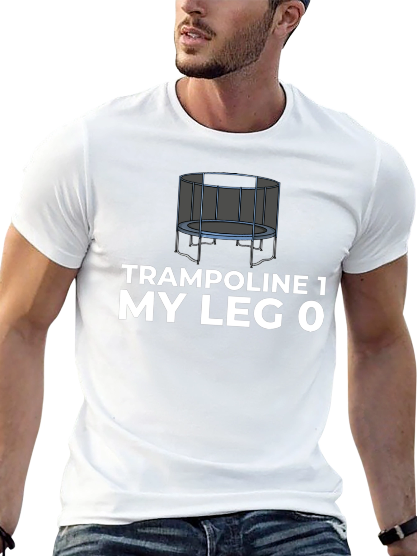 Black Trampoline Humor Graphic T-Shirt view 13