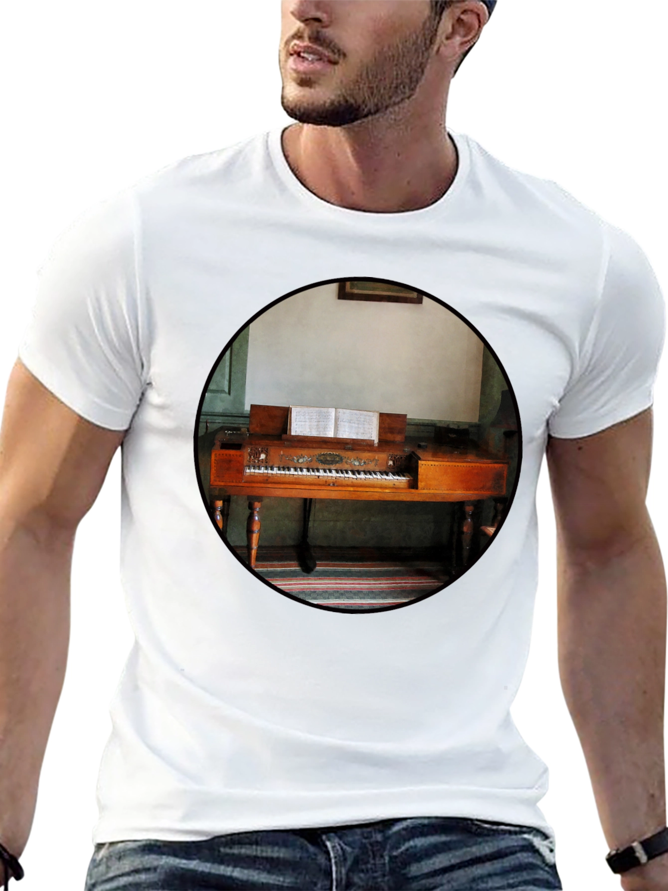 Vintage Piano T-Shirt - Unique Music Lover Tee - 13