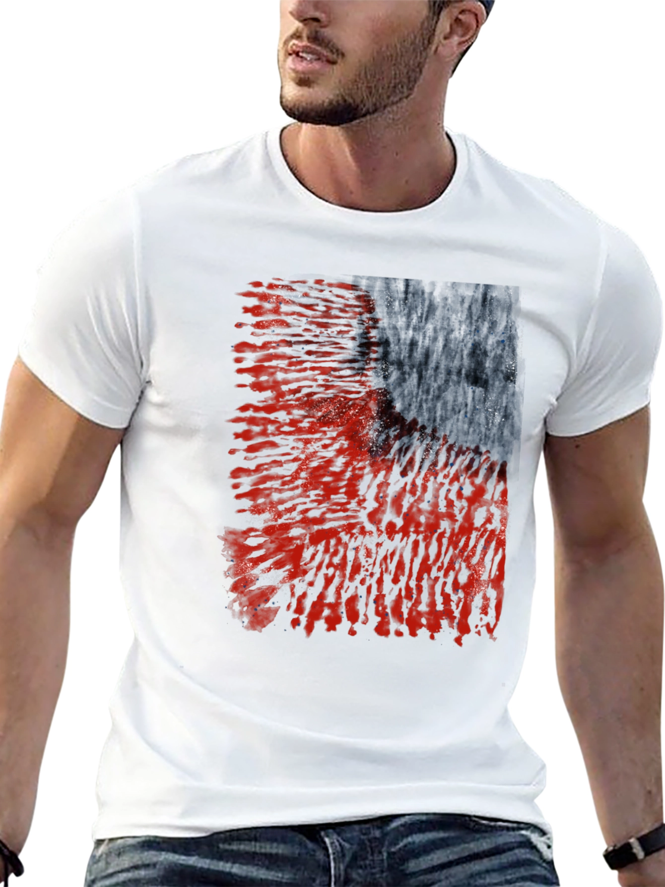 Black Abstract Graphic Black T-Shirt view 13