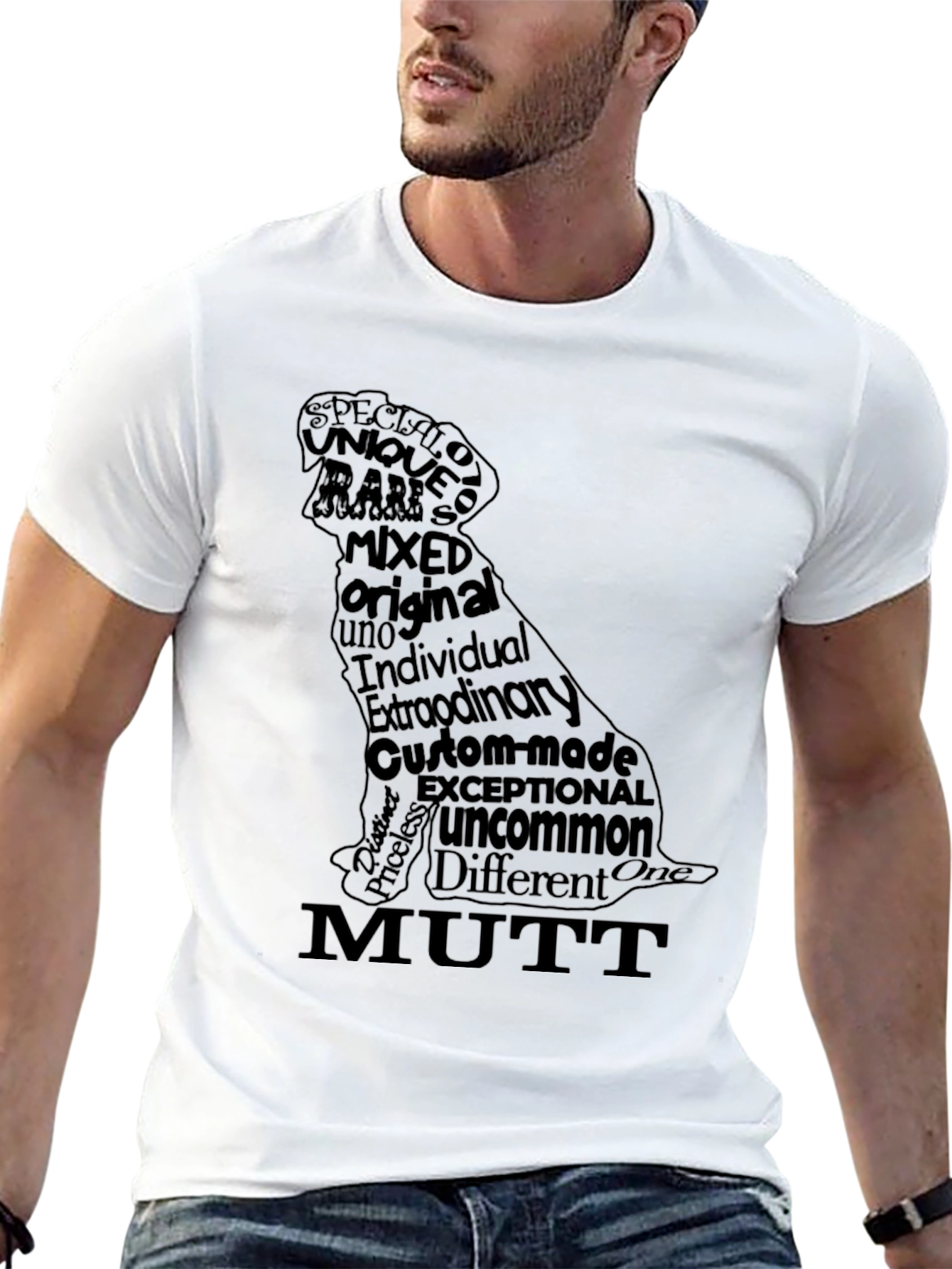 Black Dog Breed Word Art T-Shirt - Mutt view 13