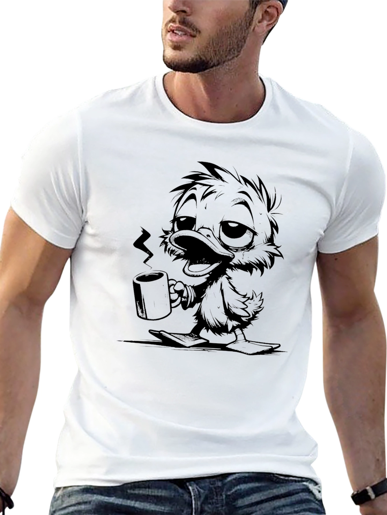 Black Coffee Duckling Graphic Tee view 13