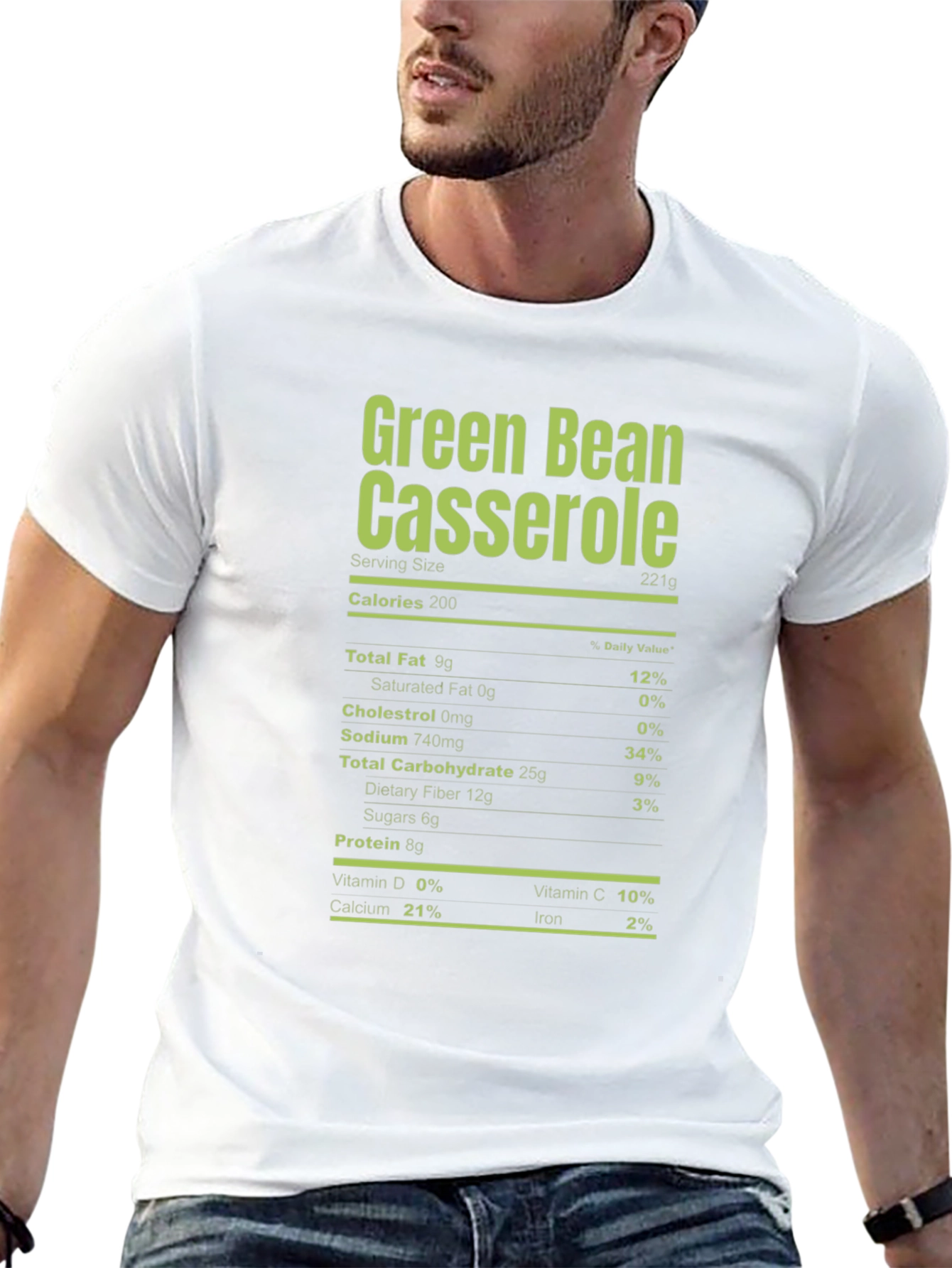 Green Bean Casserole Nutrition Facts Graphic T-Shirt - 13