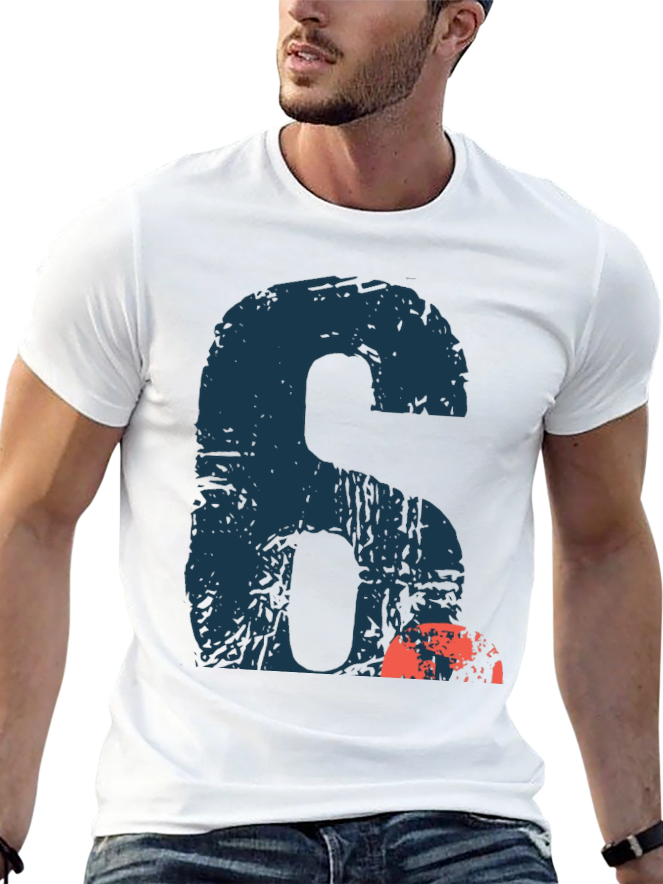 Black Graphic Number Six T-Shirt - Casual Wear view 13