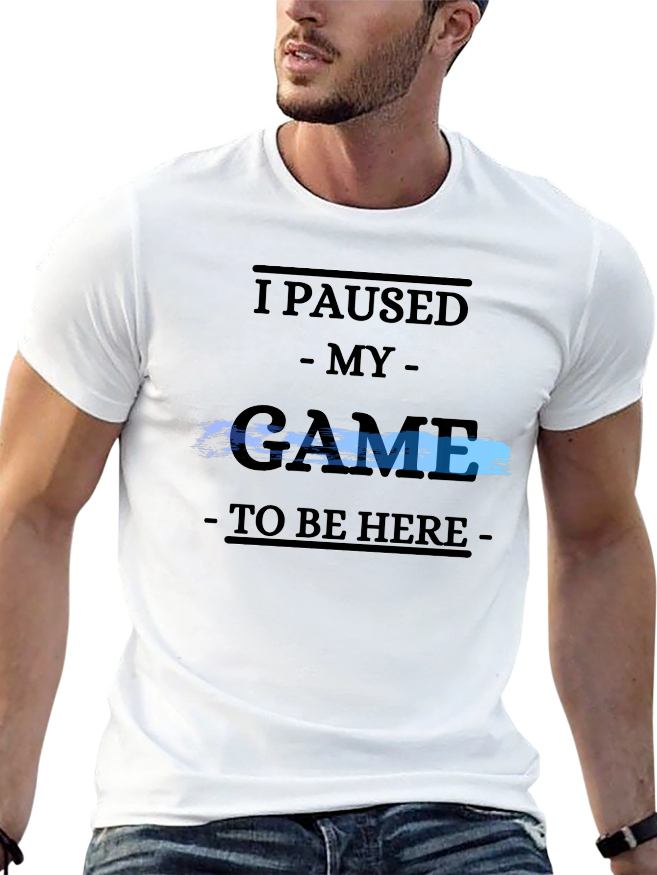 Black Gamer Tee: "I Paused My Game" view 13