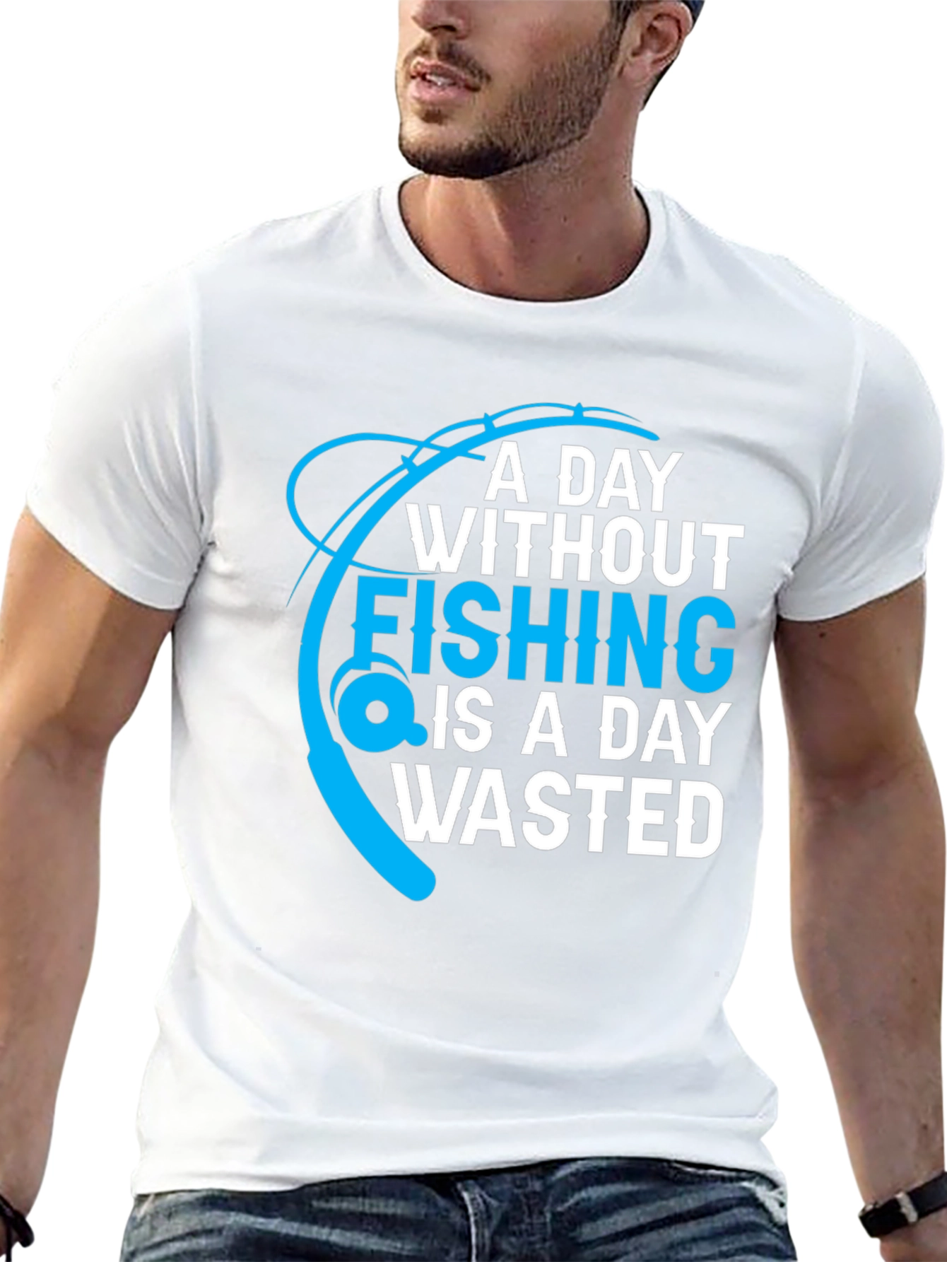 Black Fishing T-Shirt: A Day Without Fishing is a Day Wasted view 13