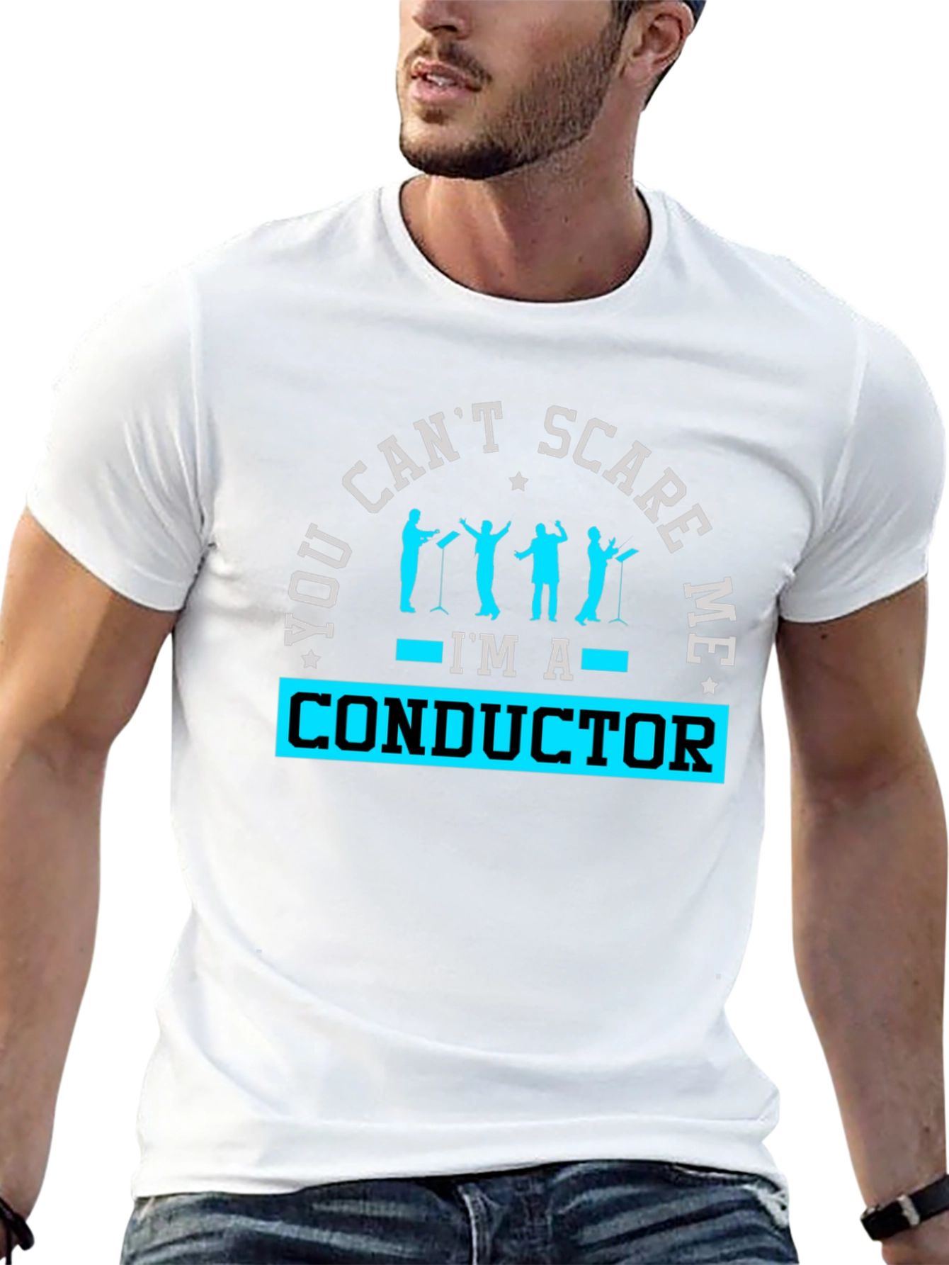 Black Conductor T-Shirt - You Can't Scare Me! view 13