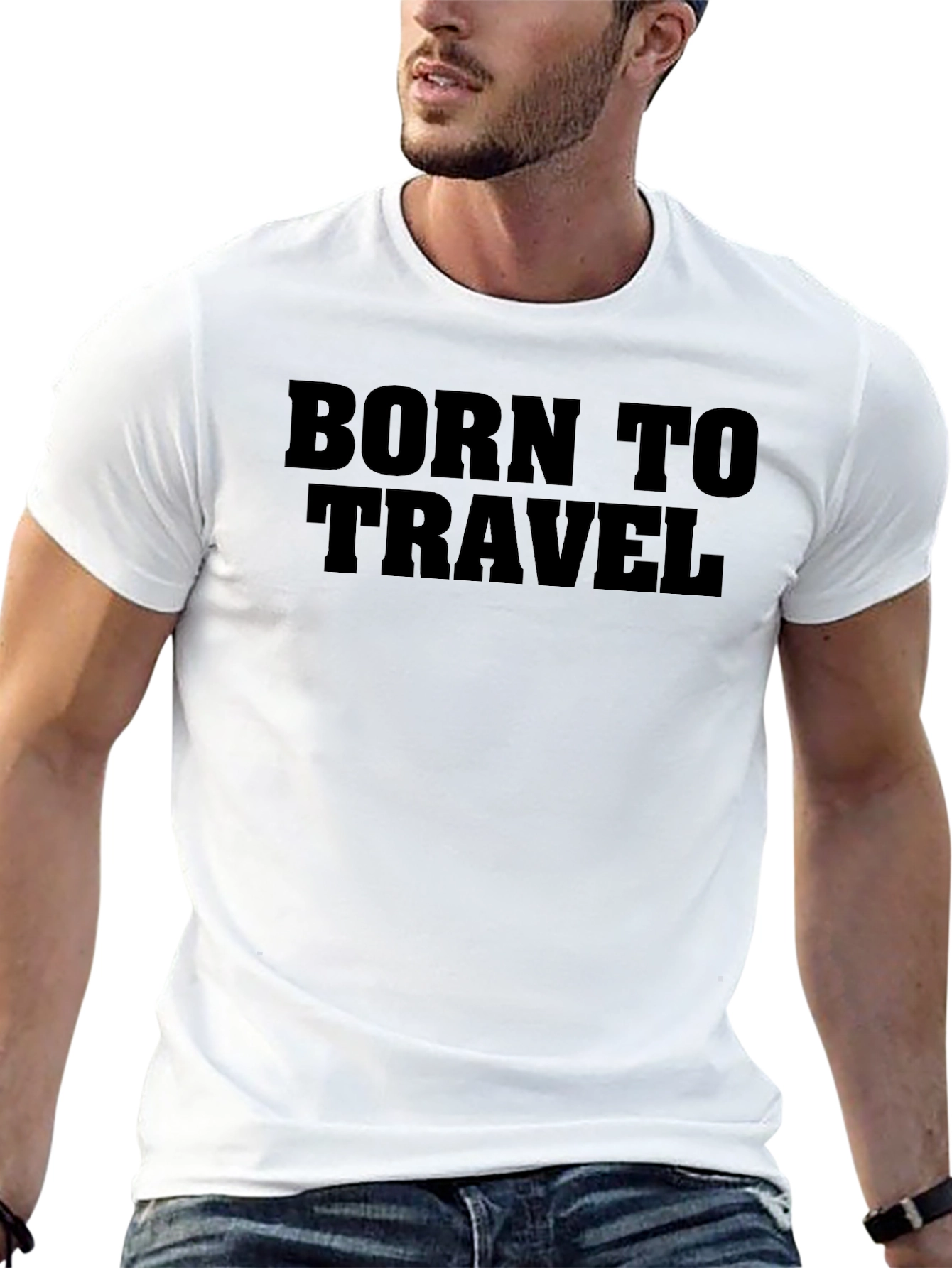 Black Born To Travel T-Shirt | Adventure Ready view 13