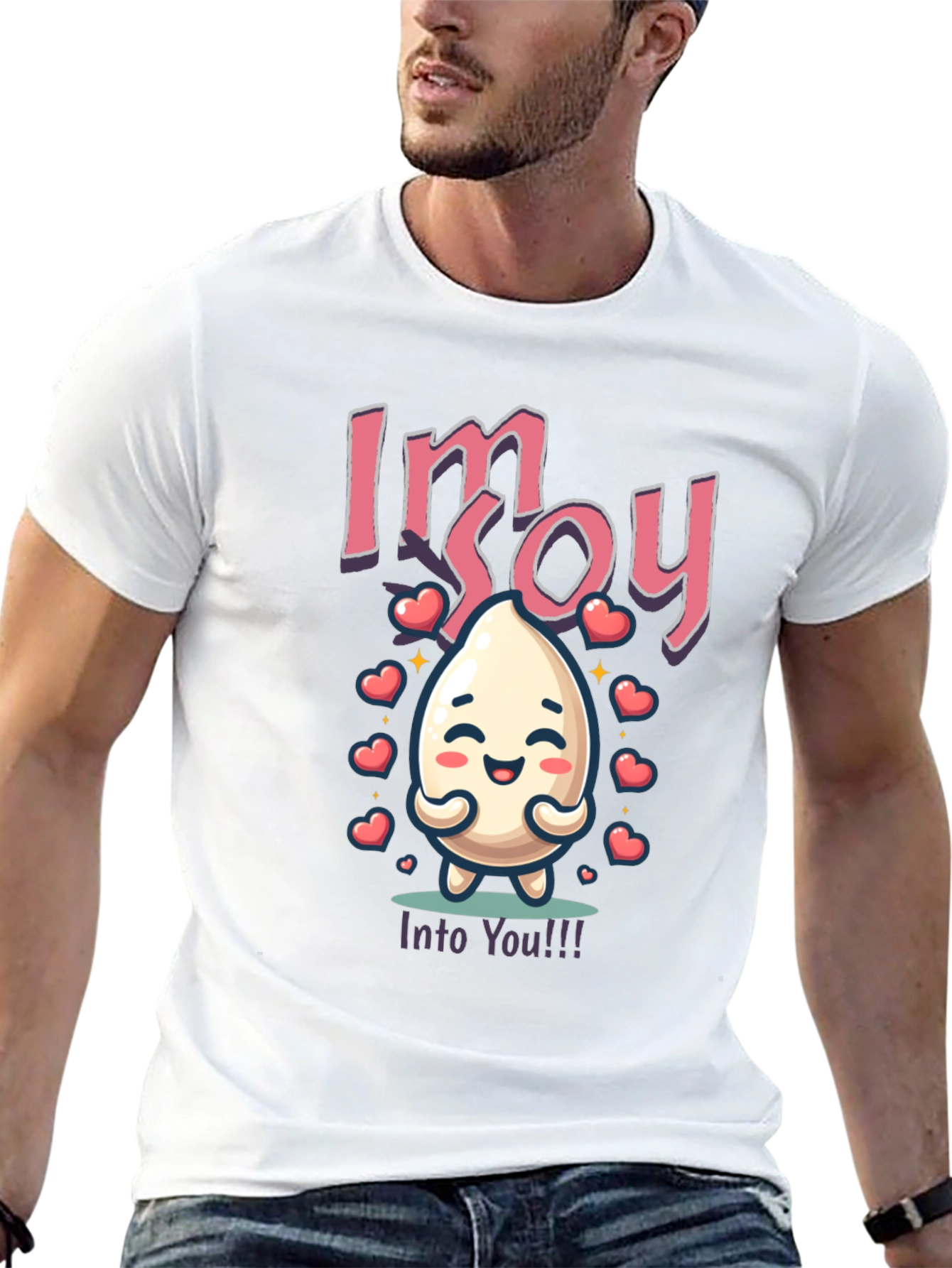 Black I'm Soy Into You T-Shirt - Cute Food Pun view 13