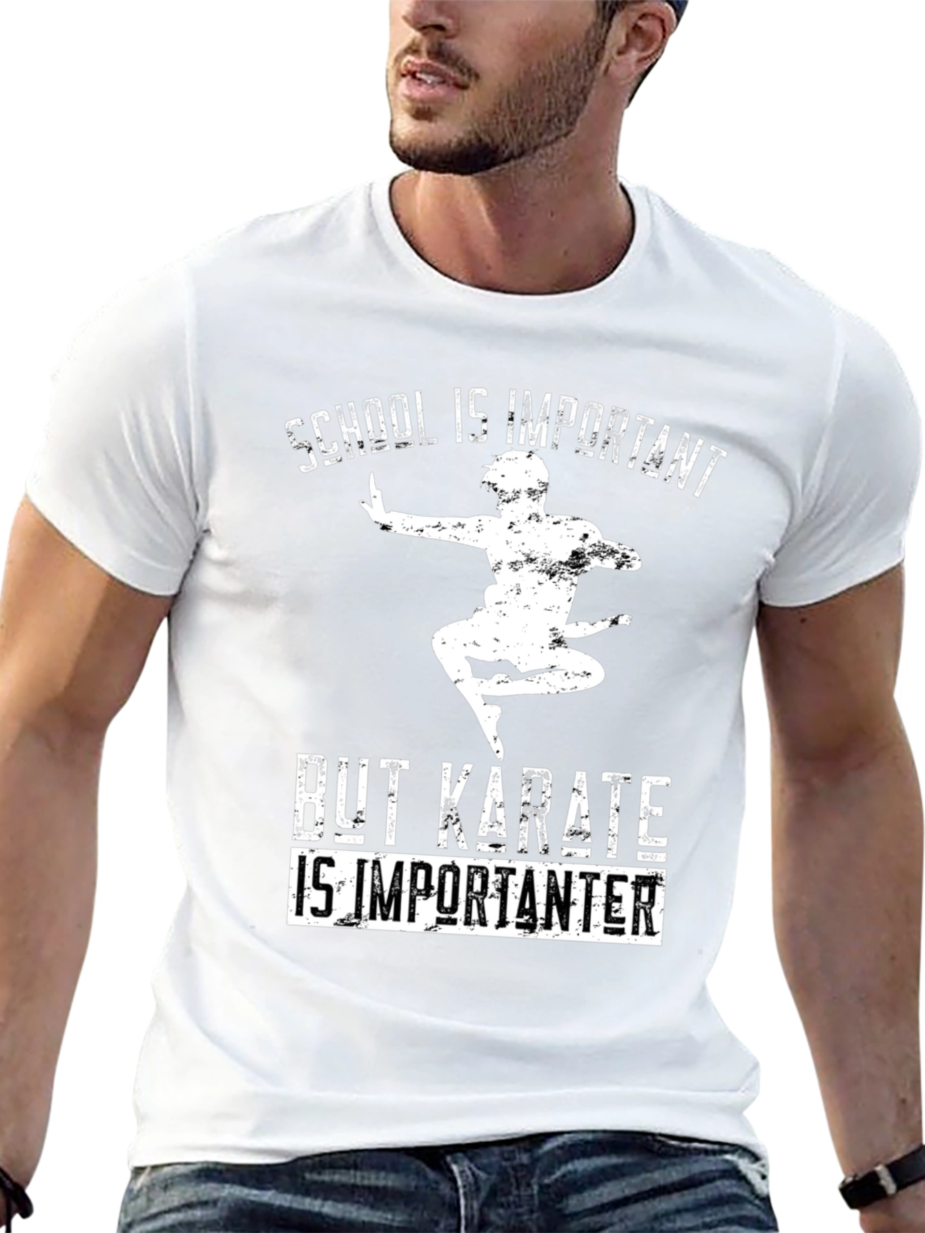 Black Karate Is Importanter T-Shirt - School Humor Tee view 13