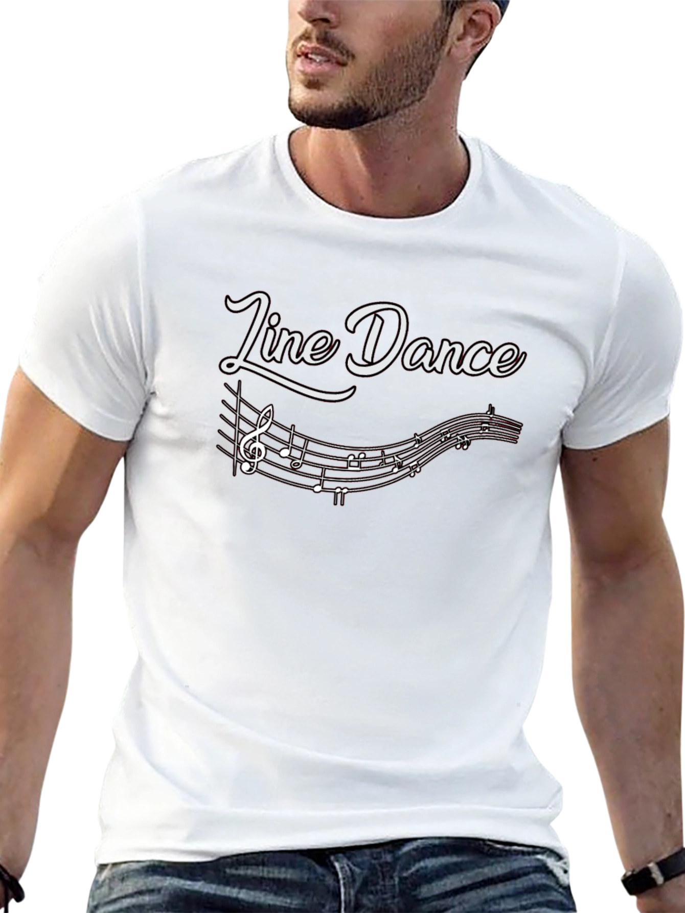Black Line Dance T-Shirt - Music Note Design view 13