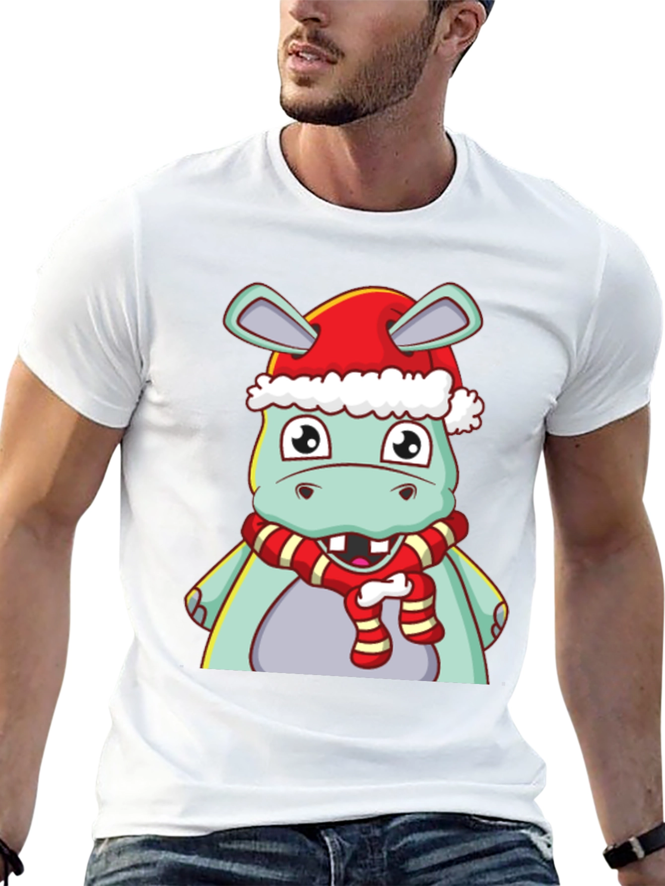 Black Festive Hippo T-Shirt view 13