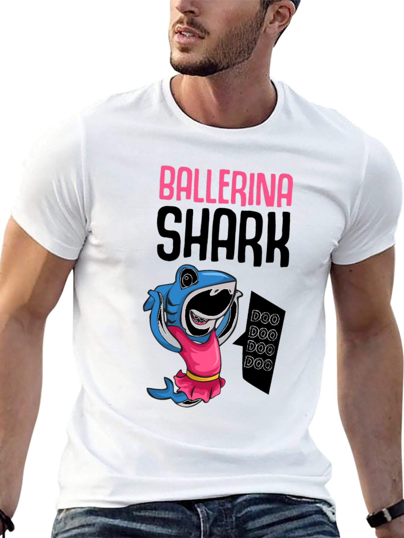 Black Ballerina Shark Black T-Shirt view 13