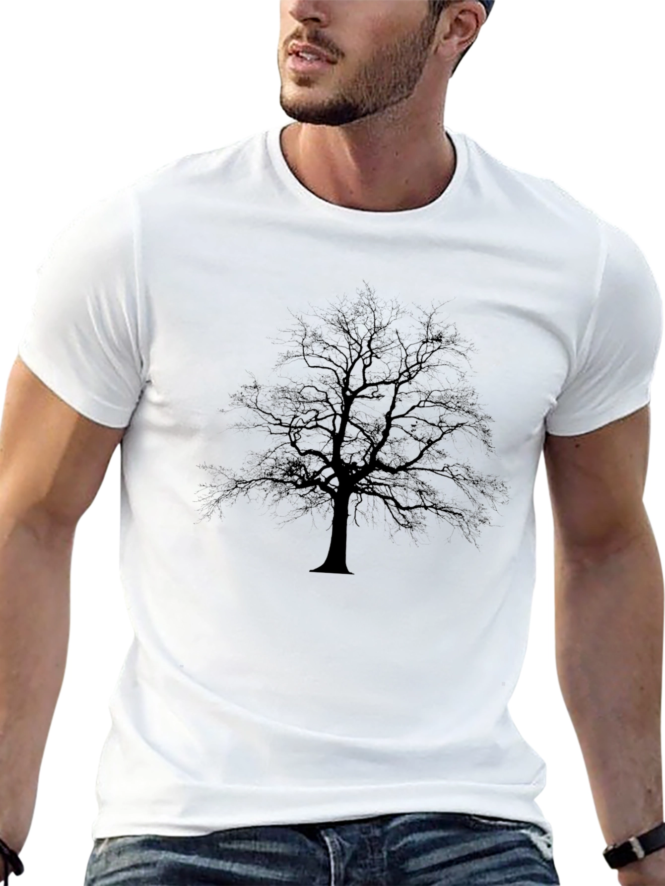 Black Black Tree Silhouette T-Shirt view 13