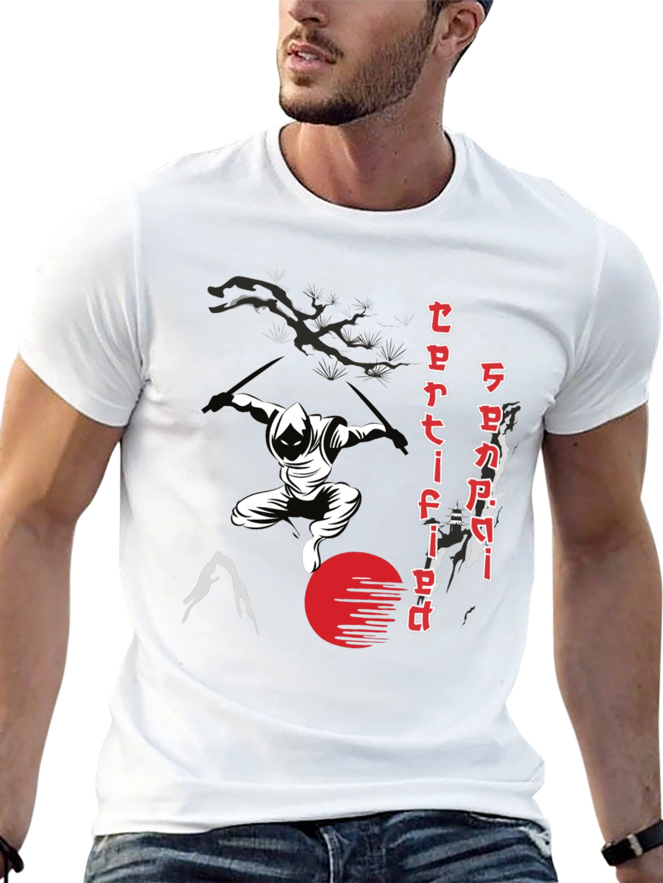 Black Samurai Certified Ninja Graphic T-Shirt view 13